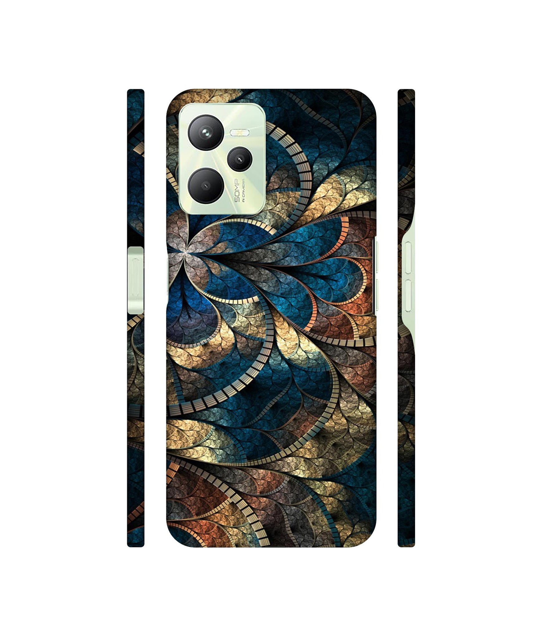 Fractional Pattern Designer Hard Back Cover for Realme C35 4G