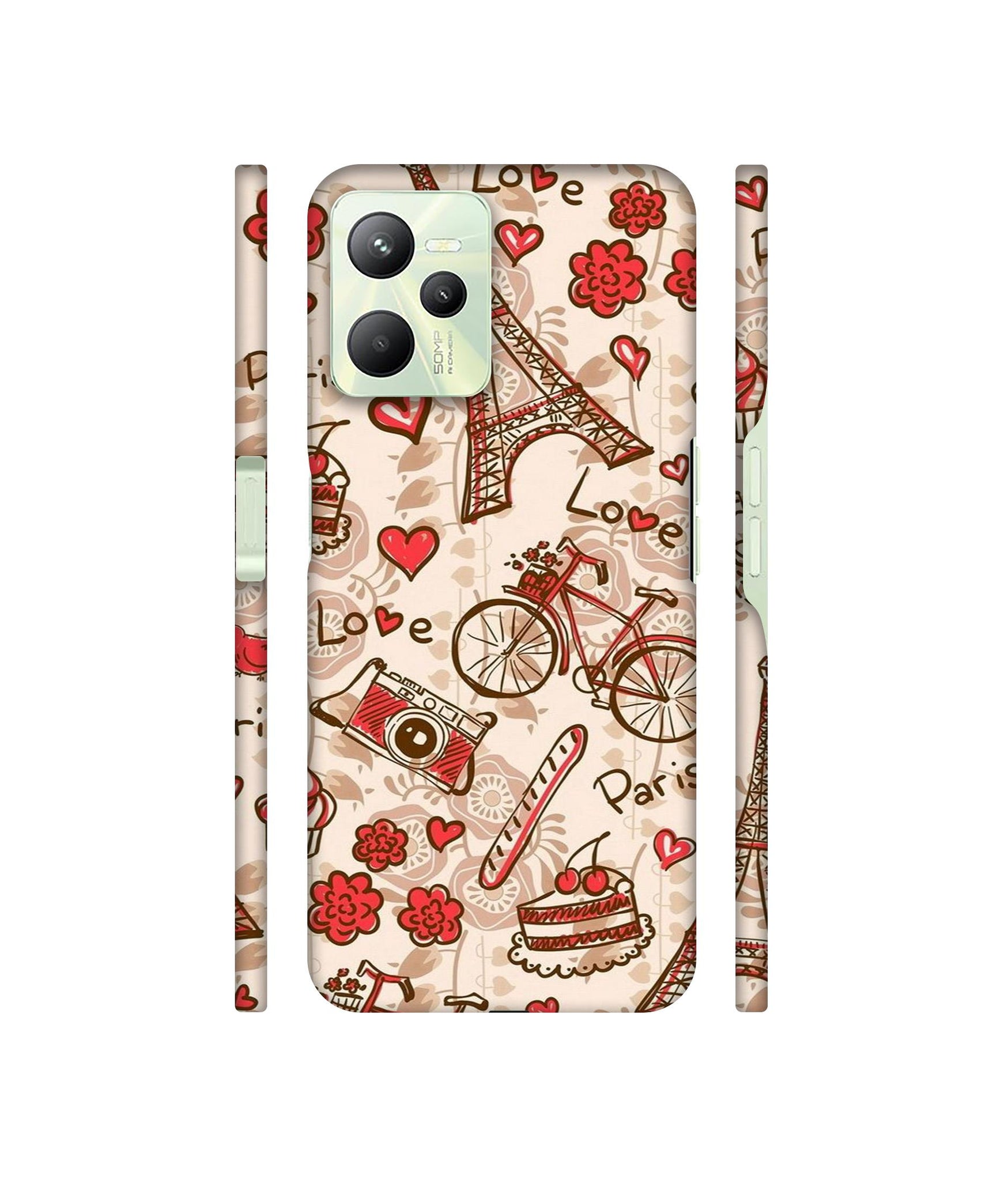 Vintage Paris Designer Hard Back Cover for Realme C35 4G