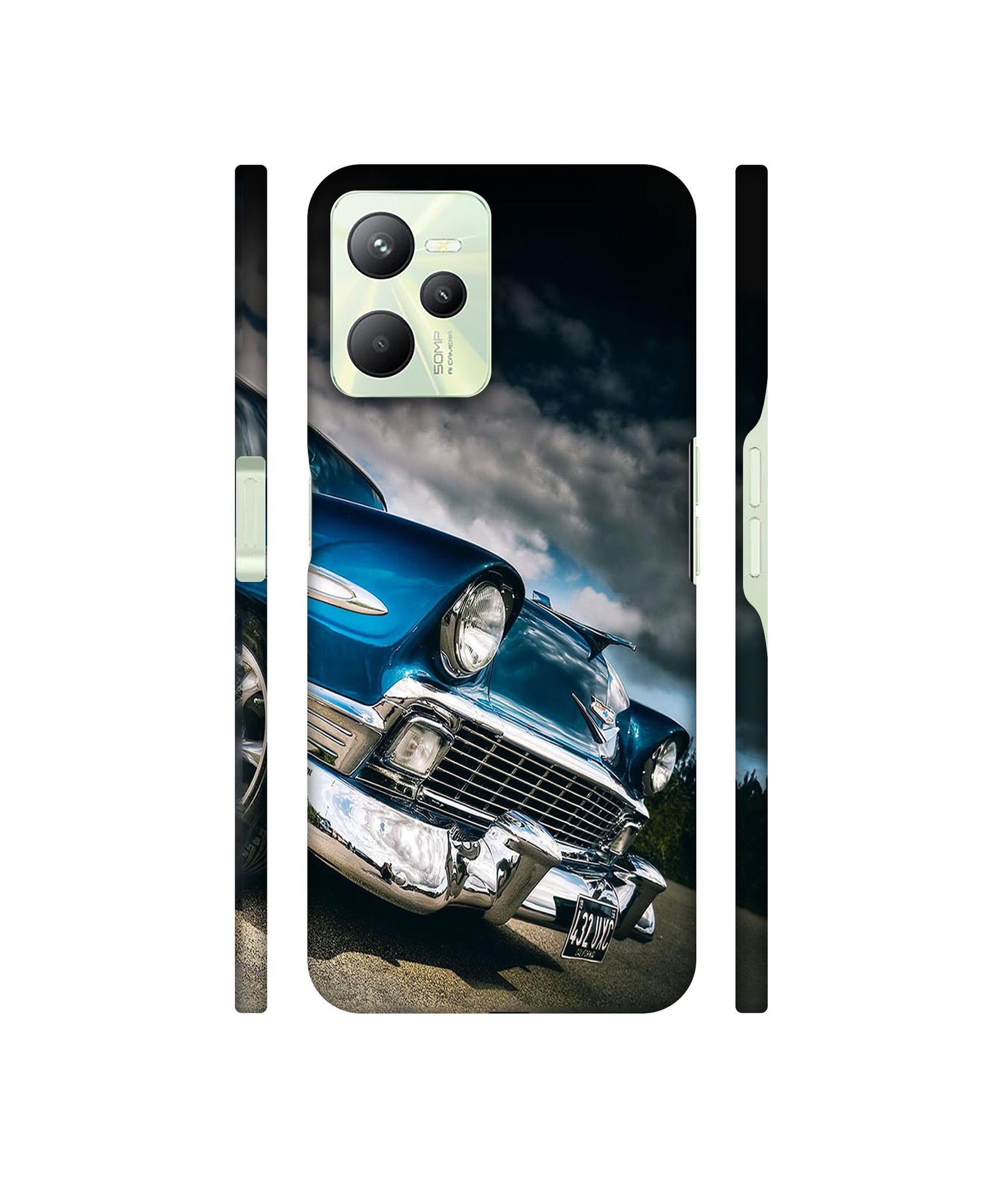 Vintage Car Pattern Designer Hard Back Cover for Realme C35 4G