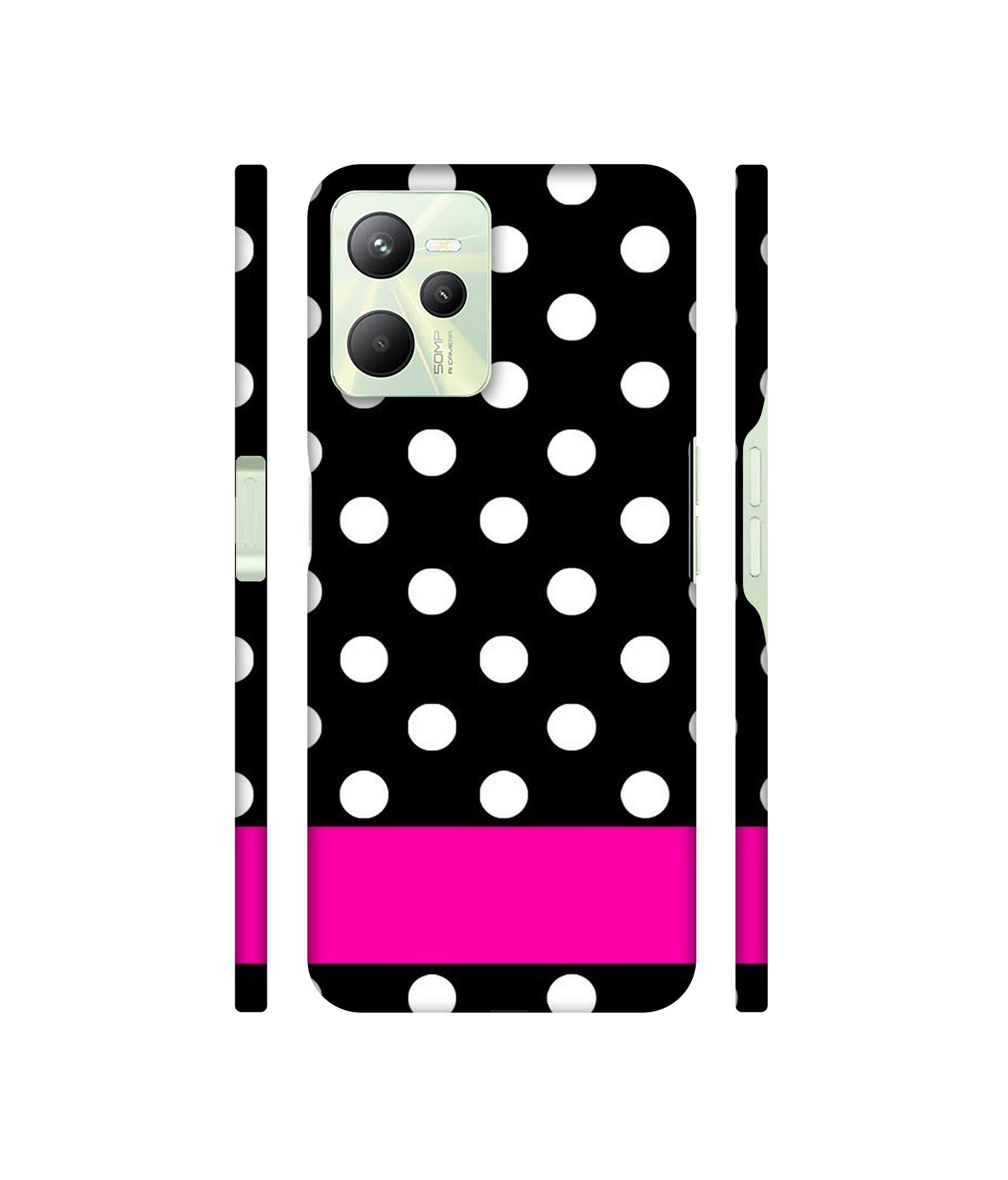 White Dots Pattern Designer Hard Back Cover for Realme C35 4G