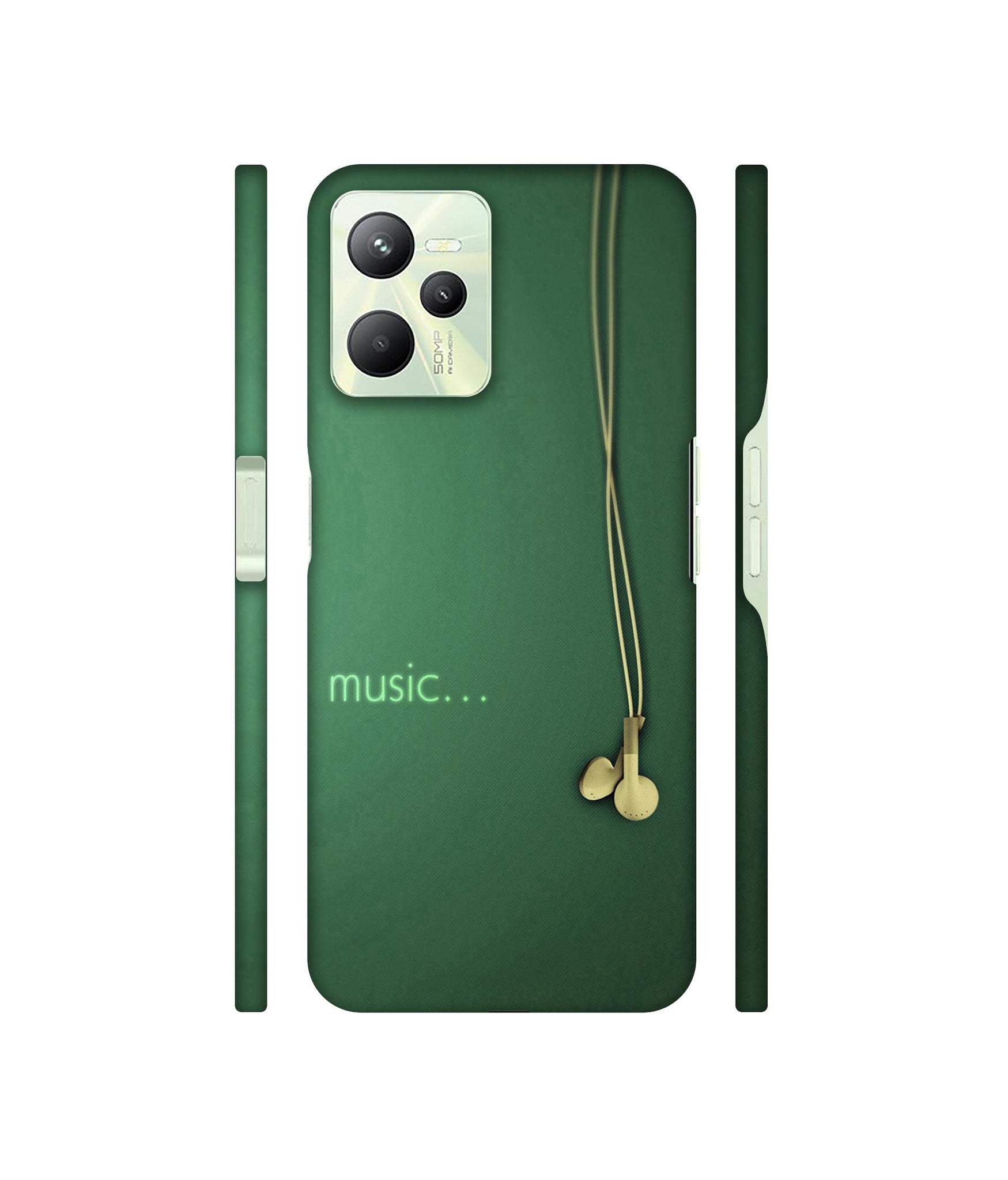 Headphone Music Designer Hard Back Cover for Realme C35 4G