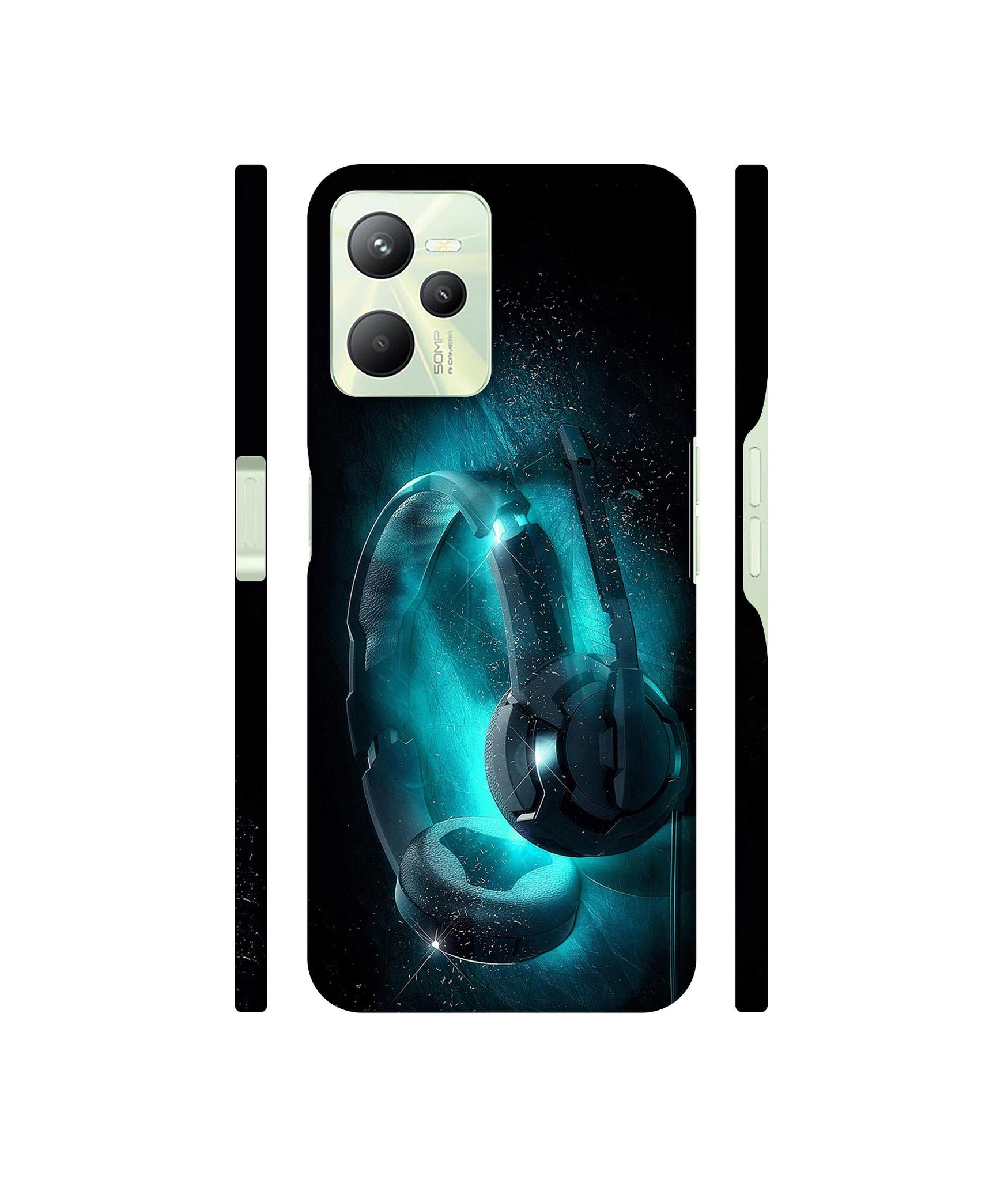 Cool Headphone Designer Hard Back Cover for Realme C35 4G