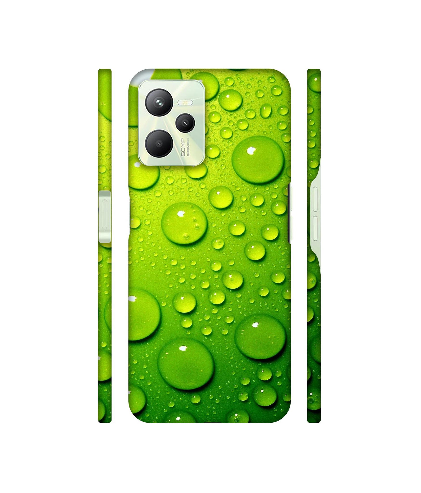 Green Bubbles Designer Hard Back Cover for Realme C35 4G