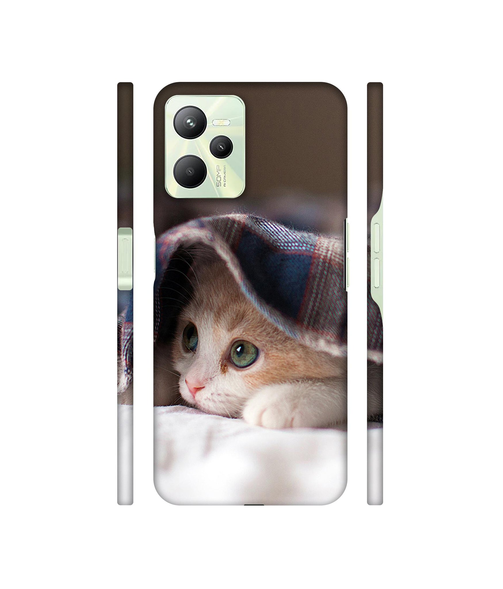 Sleepy Kitten Designer Hard Back Cover for Realme C35 4G