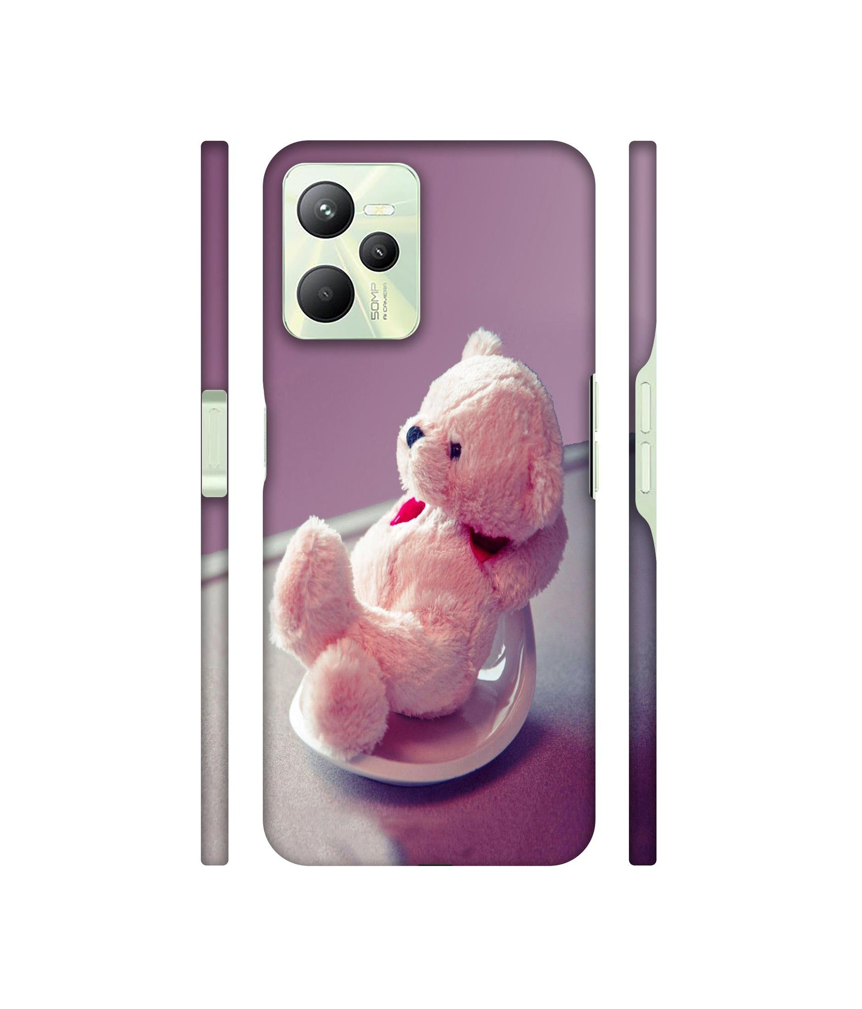 Cute Teddy Bear Designer Hard Back Cover for Realme C35 4G