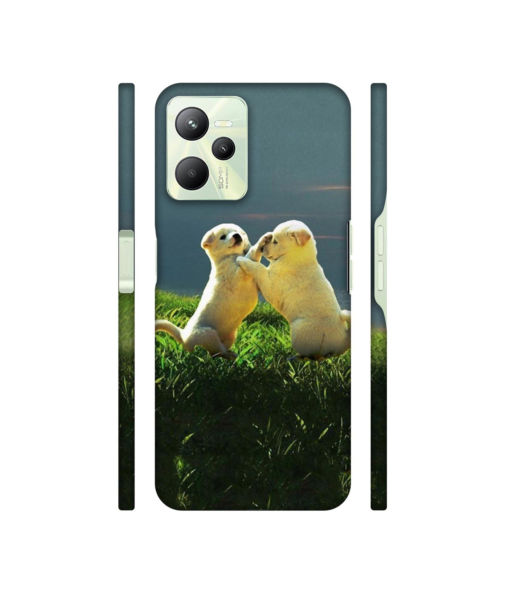 Puppy Couple Sunset Designer Hard Back Cover for Realme C35 4G