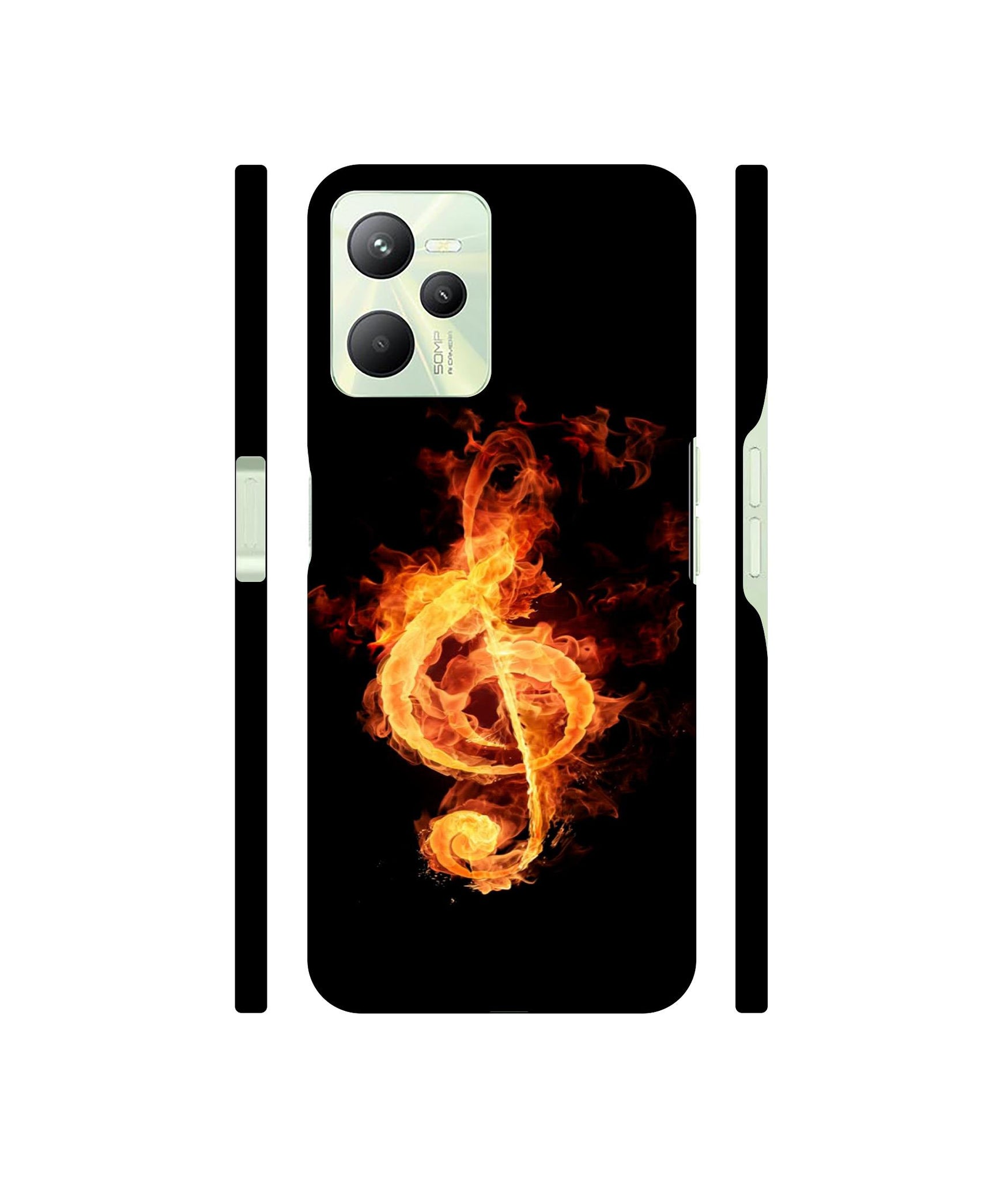 Fire Note Designer Hard Back Cover for Realme C35 4G