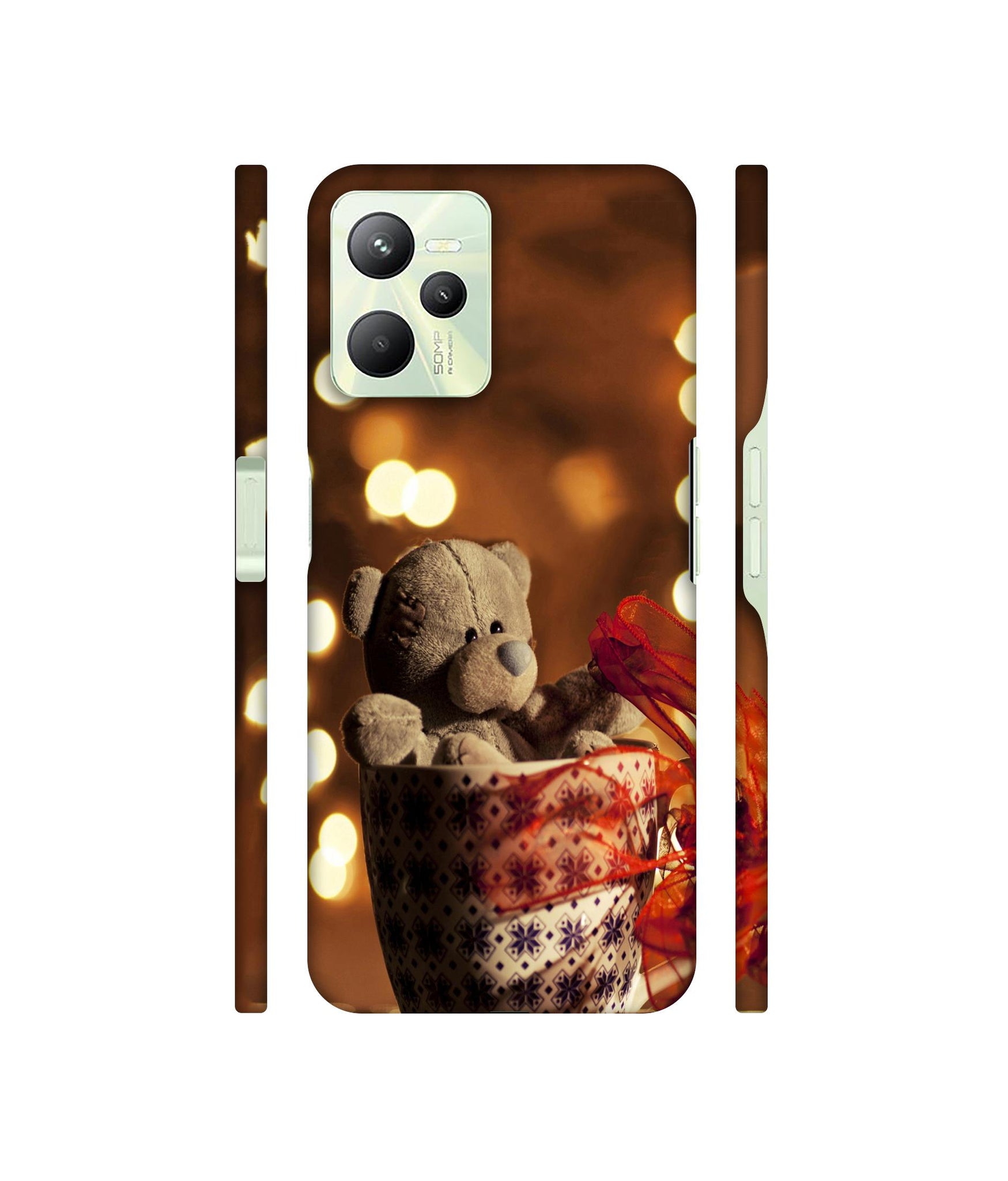 Teddy In Cup Designer Hard Back Cover for Realme C35 4G