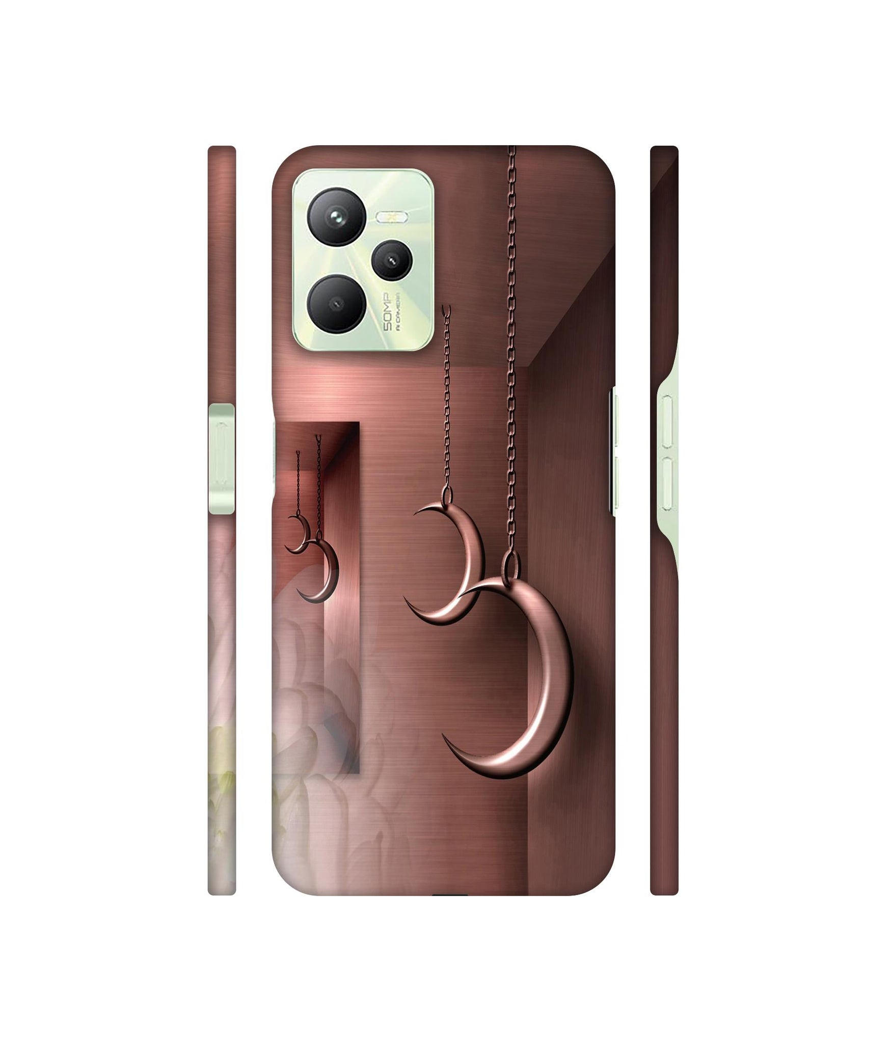 Flower Metal Designer Hard Back Cover for Realme C35 4G