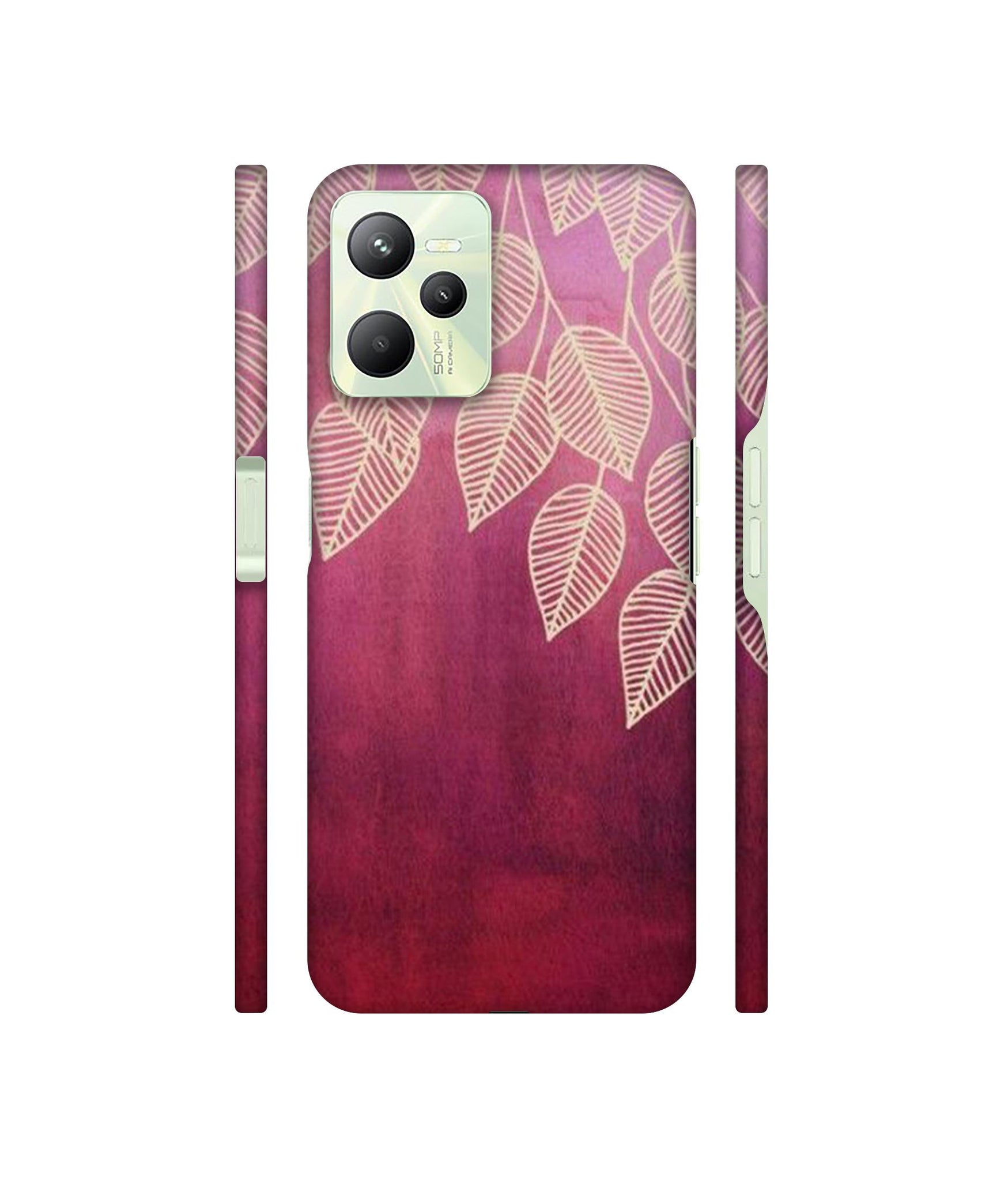 Leaf Pattern Designer Hard Back Cover for Realme C35 4G