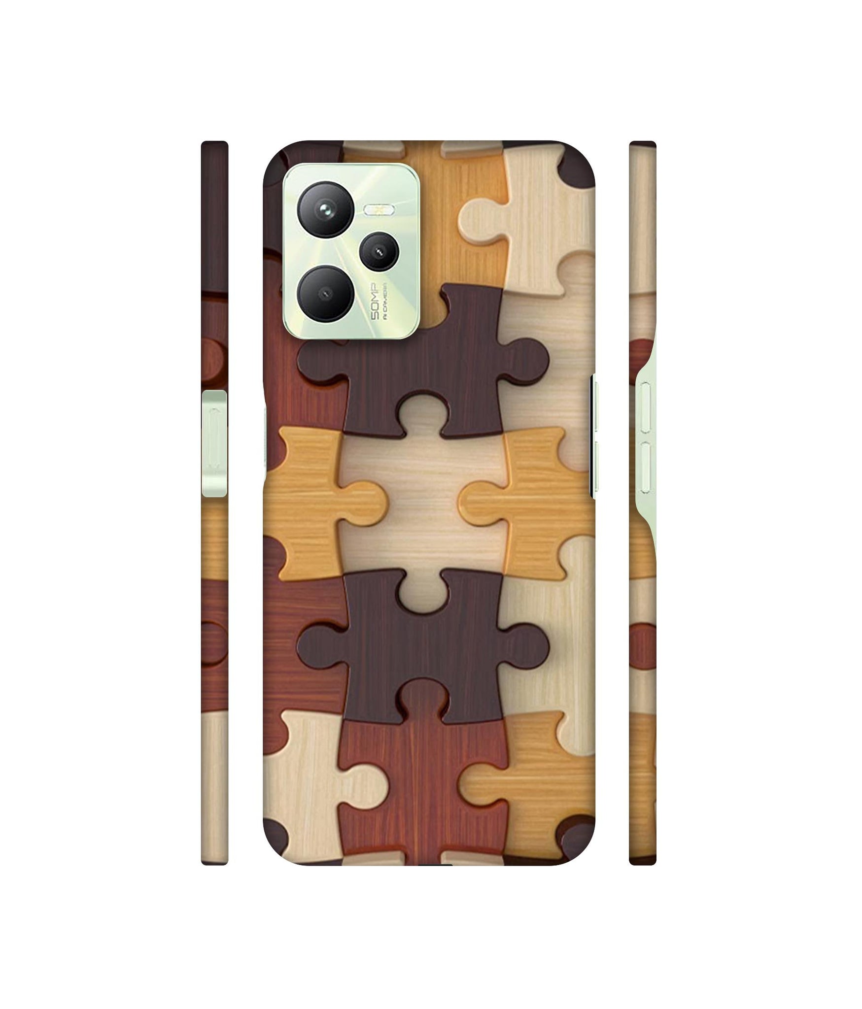 Puzzle Pattern Designer Hard Back Cover for Realme C35 4G