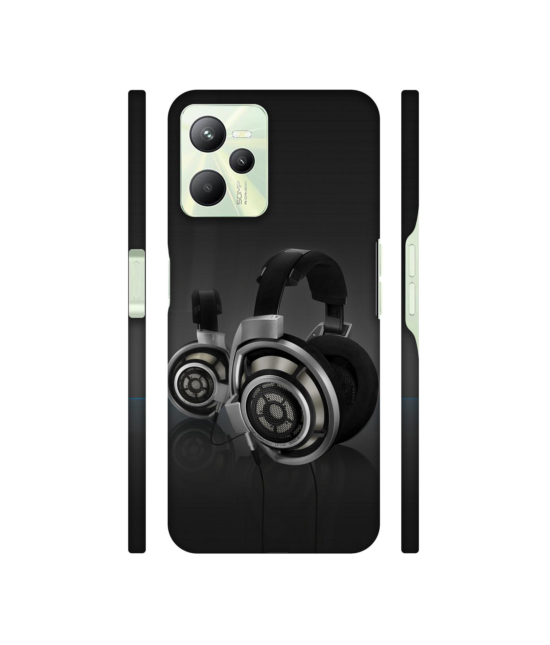 Head Phone Designer Hard Back Cover for Realme C35 4G