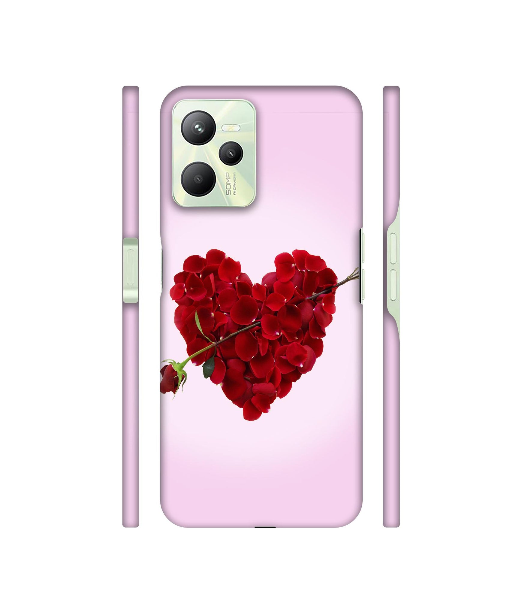 Heart Flower Designer Hard Back Cover for Realme C35 4G