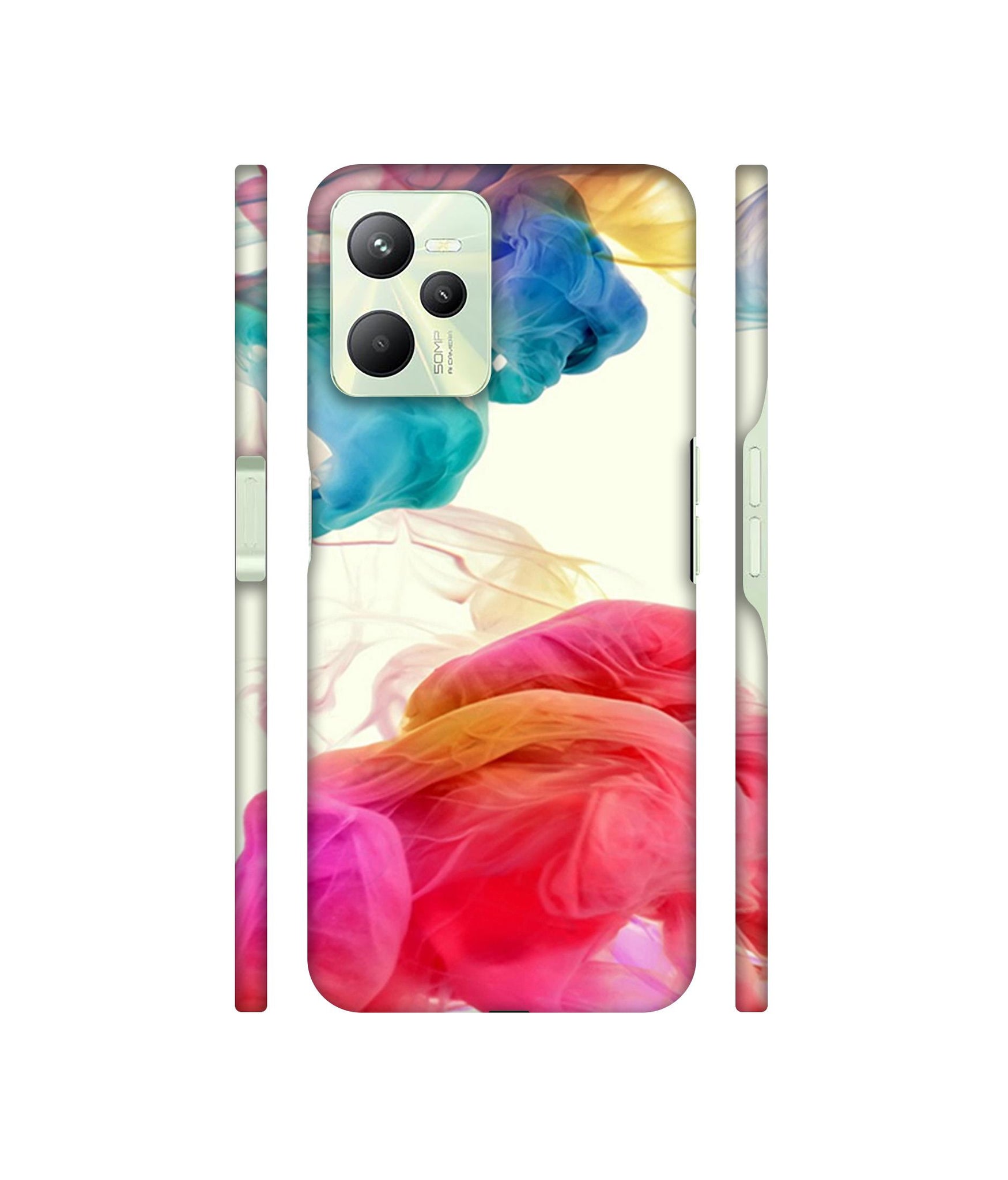 Colored Smoke Designer Hard Back Cover for Realme C35 4G
