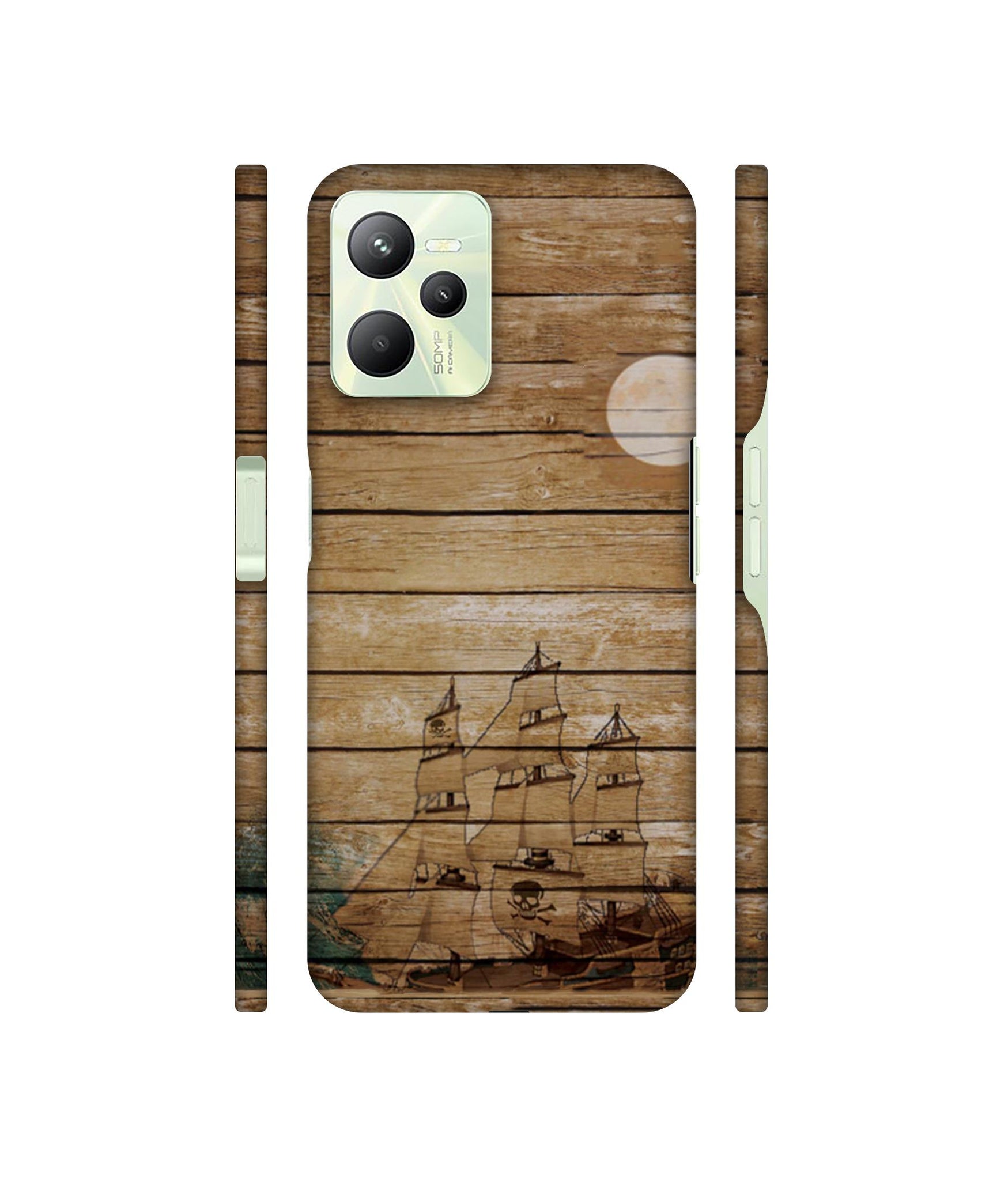 Wooden Pattern Designer Hard Back Cover for Realme C35 4G