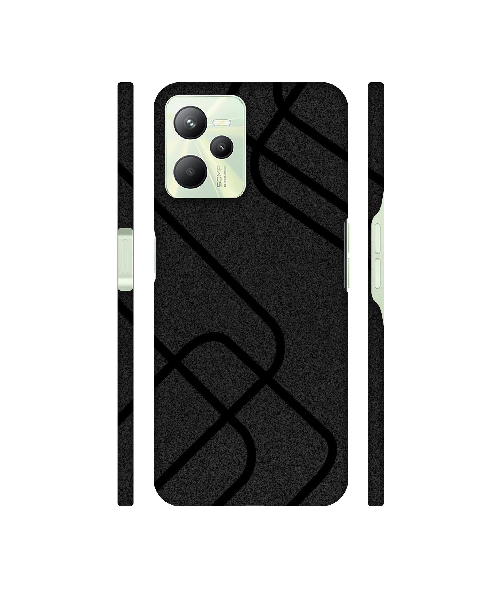 Zig-Zag Black Line Designer Hard Back Cover for Realme C35 4G