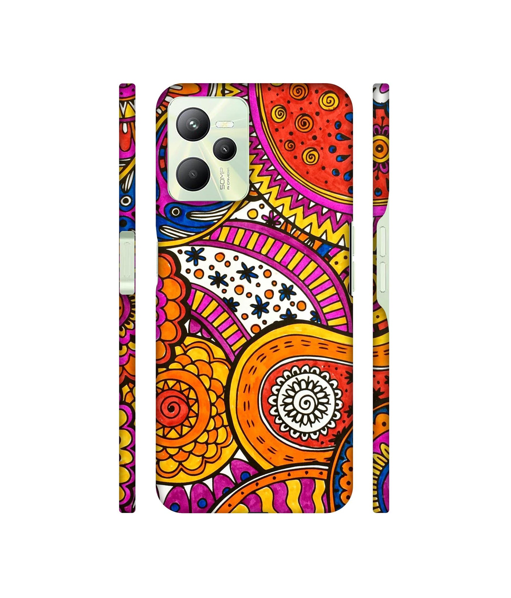 Rangoli Paisley Art Designer Hard Back Cover for Realme C35 4G