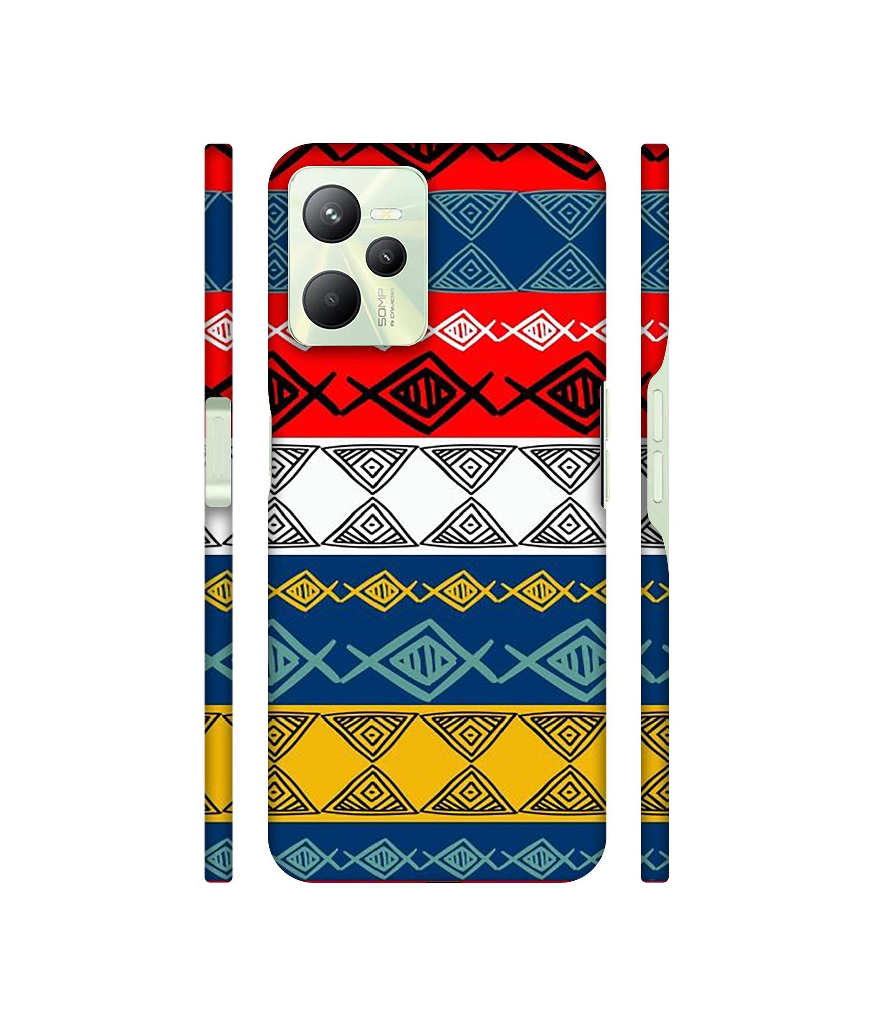 Colorful Hand Made Rangoli Art Designer Hard Back Cover for Realme C35 4G