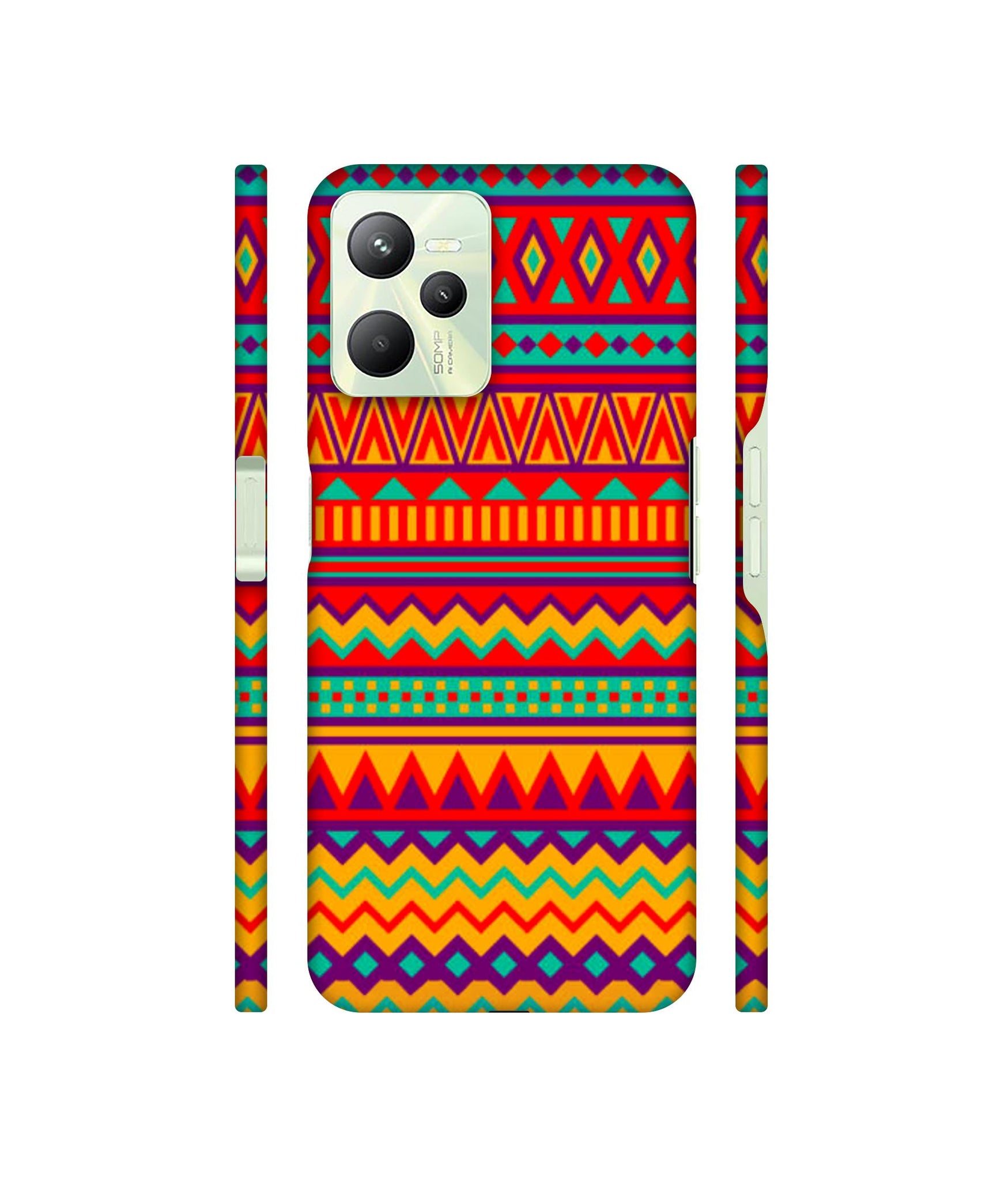 Multicolor Rangoli Art Designer Hard Back Cover for Realme C35 4G
