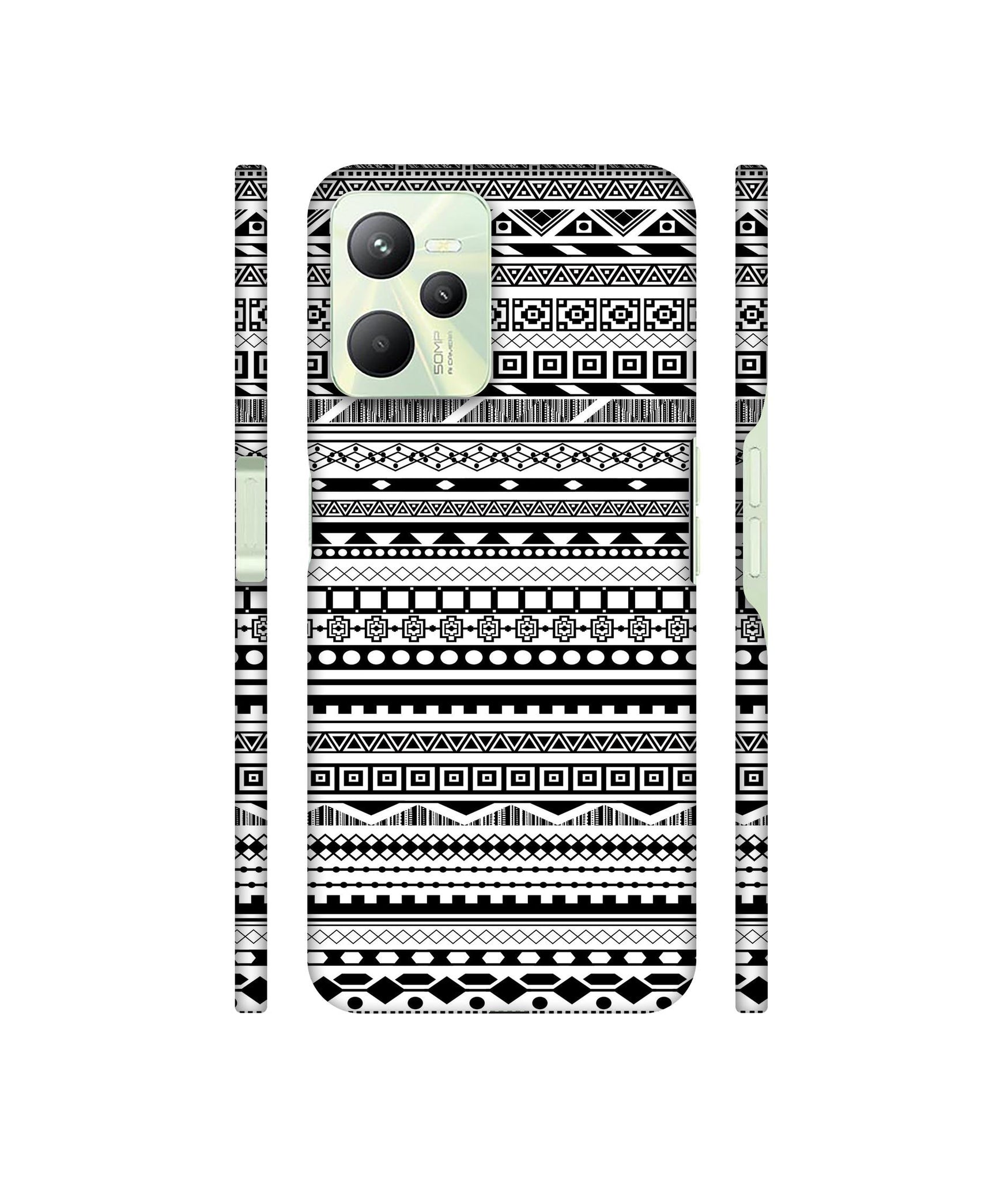 Black & White Patterns Designer Hard Back Cover for Realme C35 4G