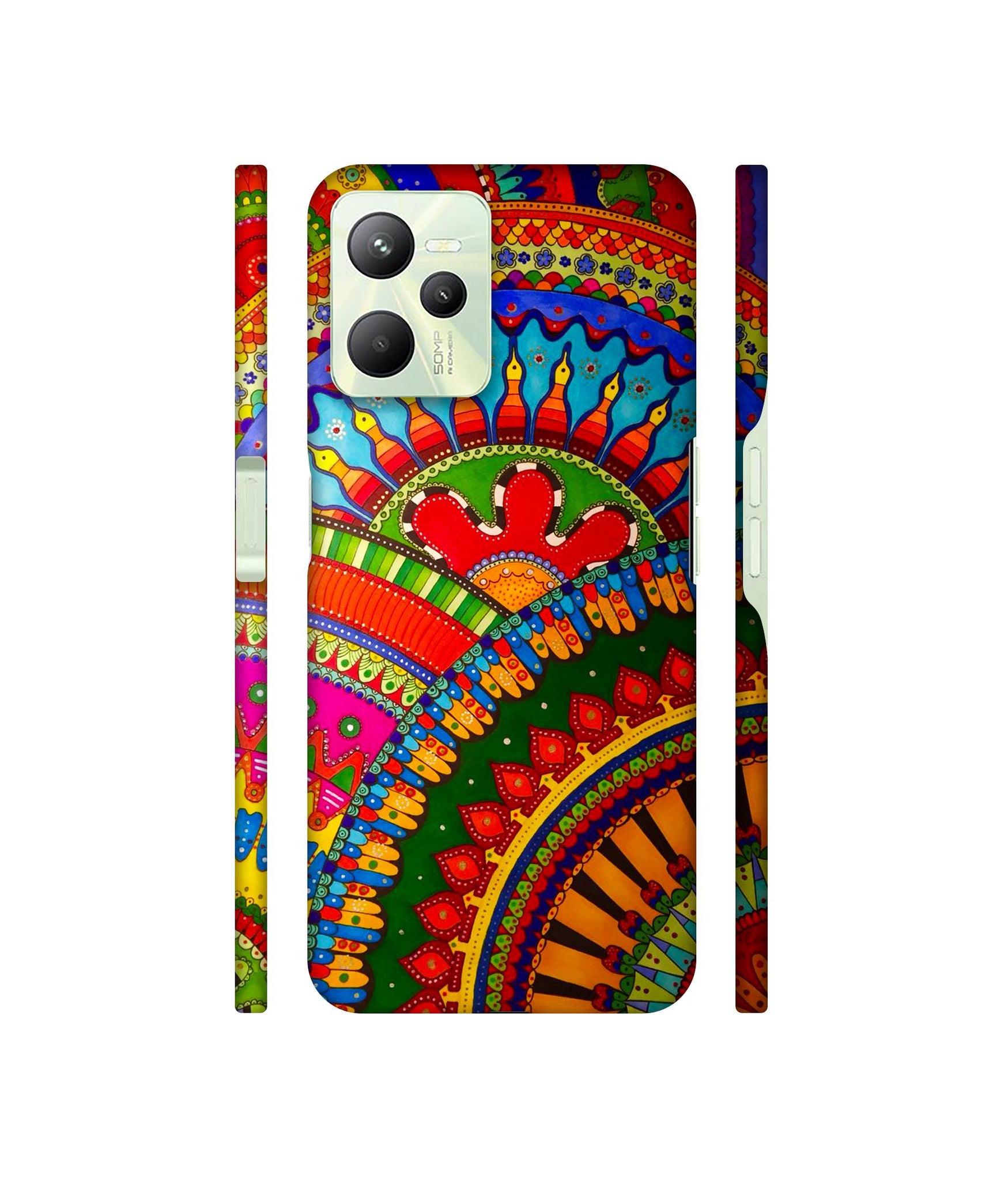 Rajasthani Rangoli Art Designer Hard Back Cover for Realme C35 4G