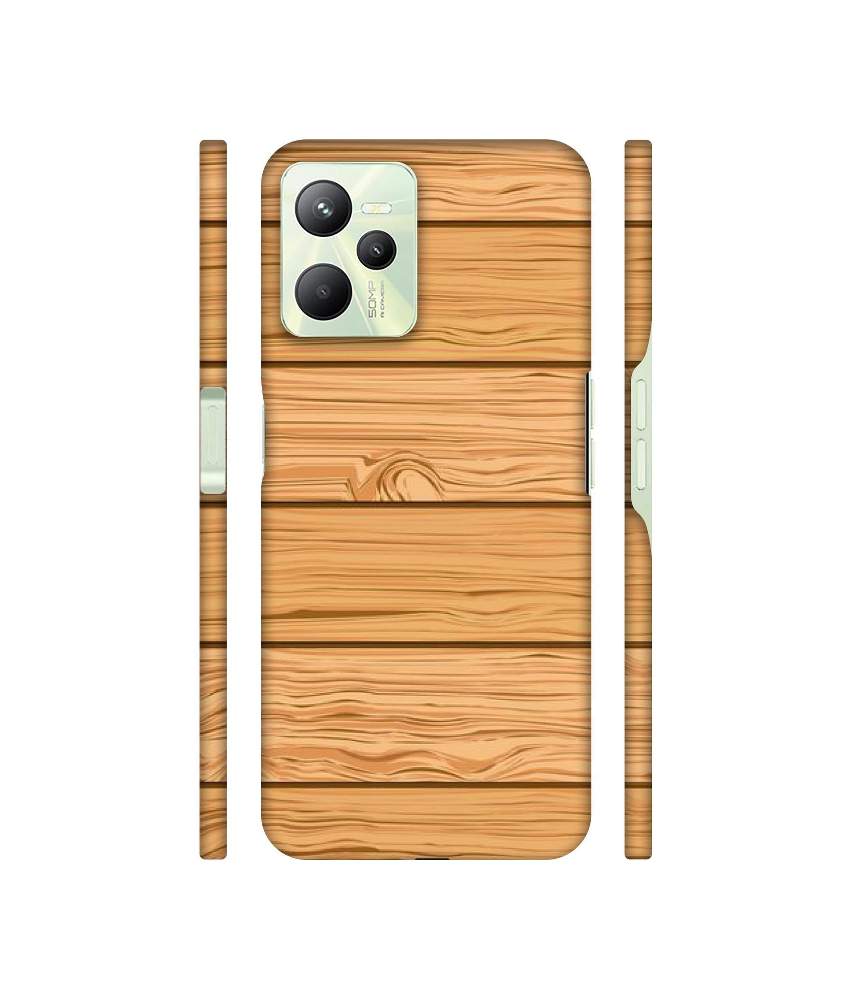 Wooden Texture Pattern Designer Hard Back Cover for Realme C35 4G
