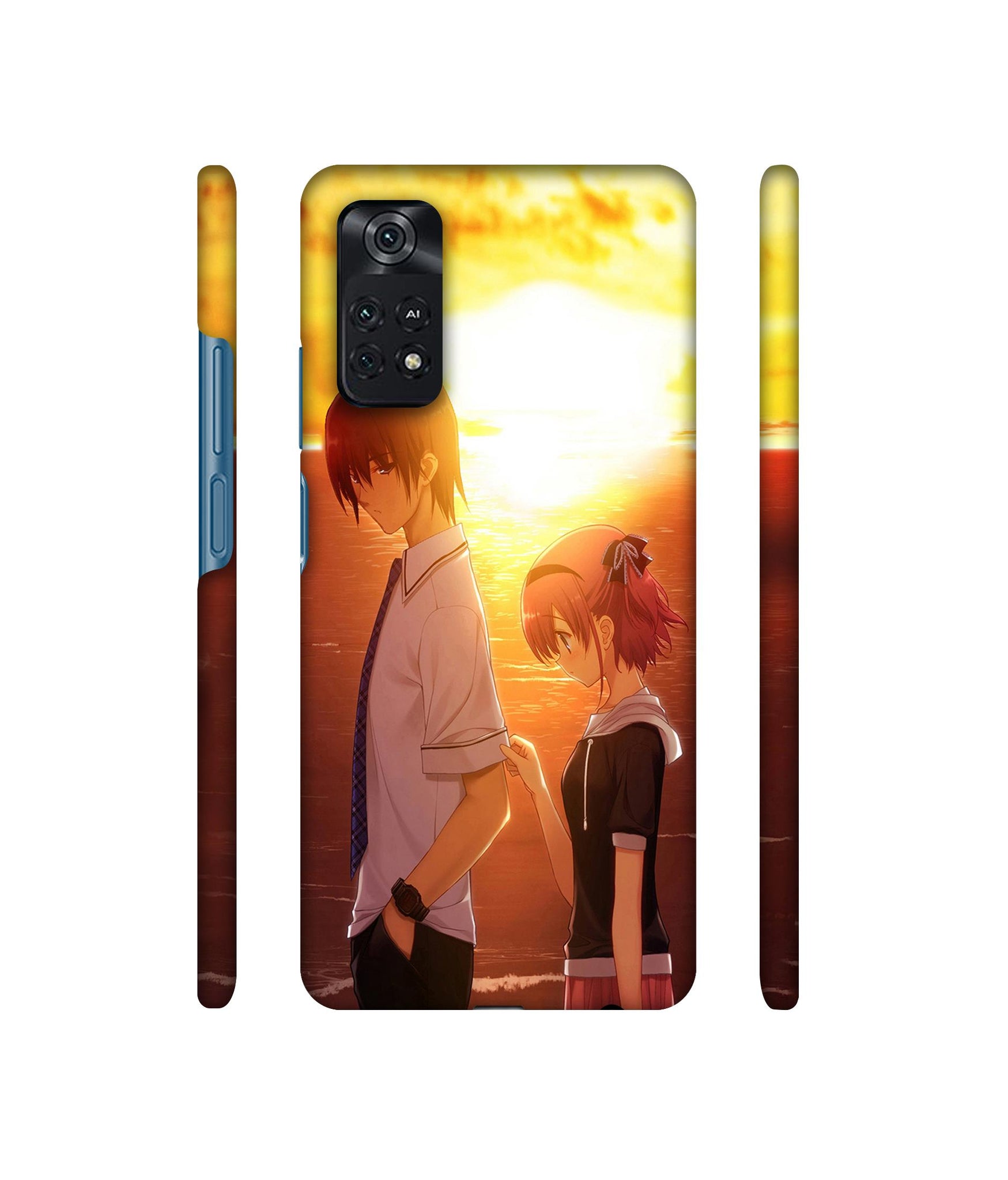 Girl Boy Sunset Sea Designer Hard Back Cover for Mi Poco M4 Pro 4G