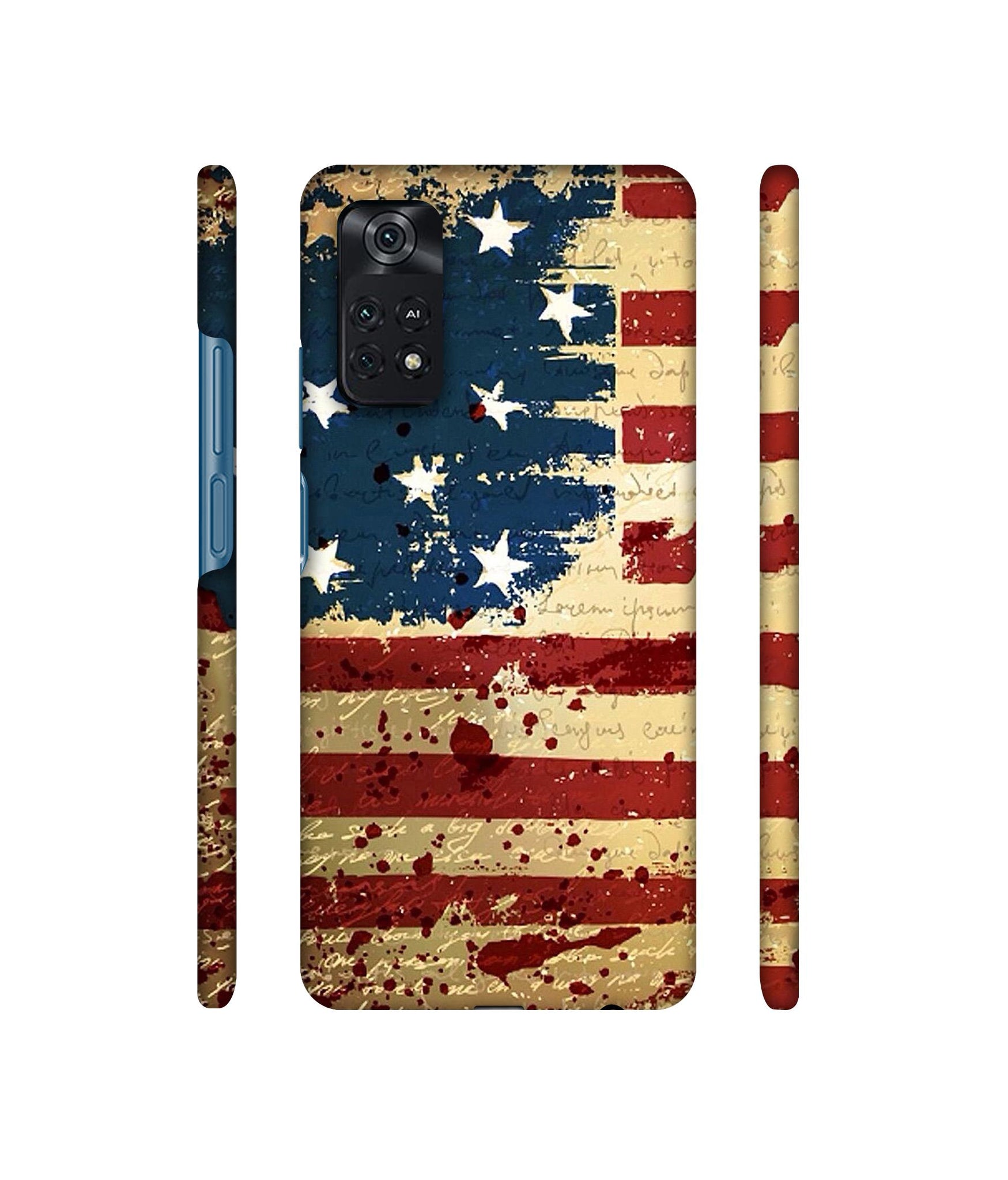Colorful USA Flag Designer Hard Back Cover for Mi Poco M4 Pro 4G