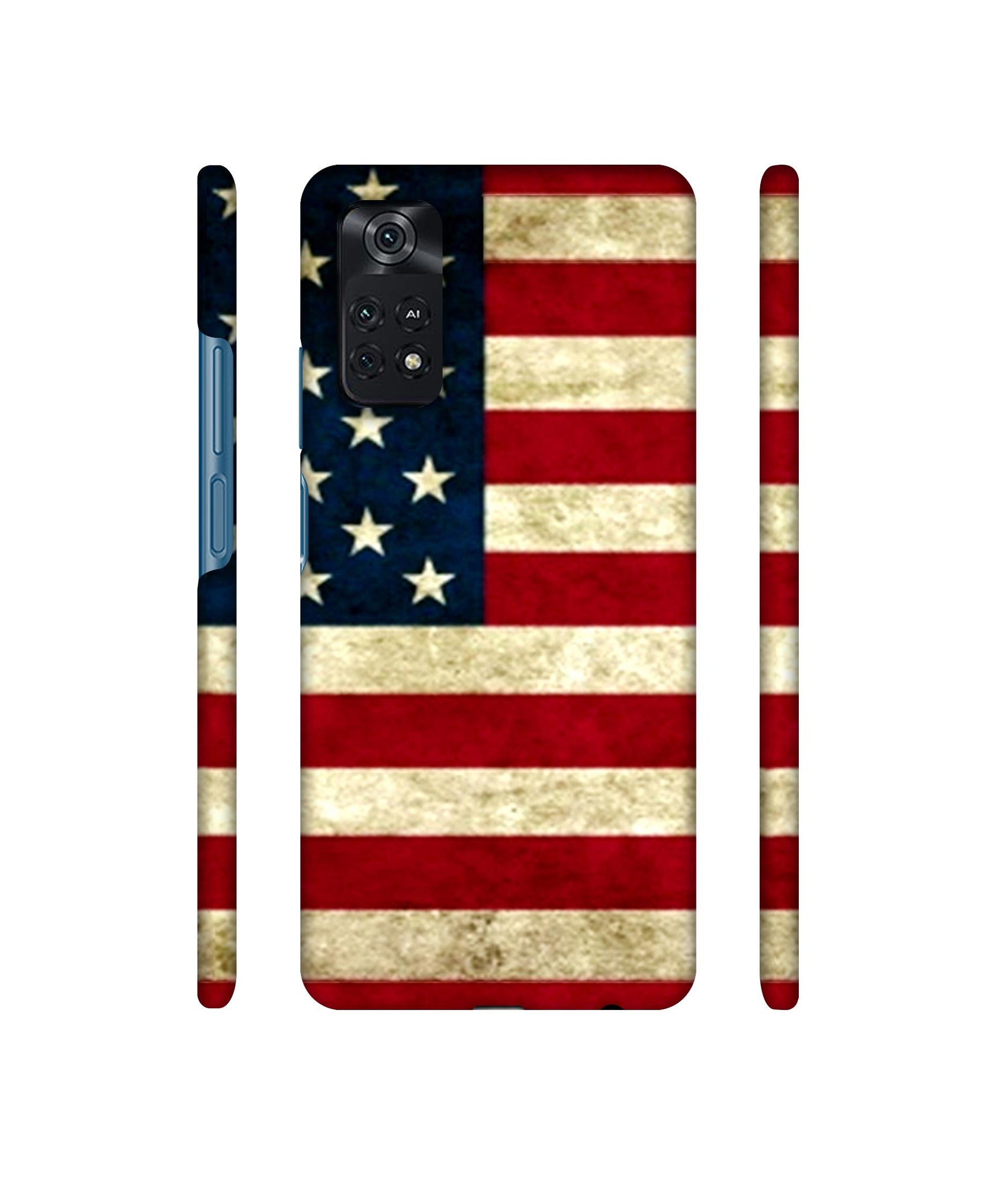 Multicoloured USA Flag Designer Hard Back Cover for Mi Poco M4 Pro 4G