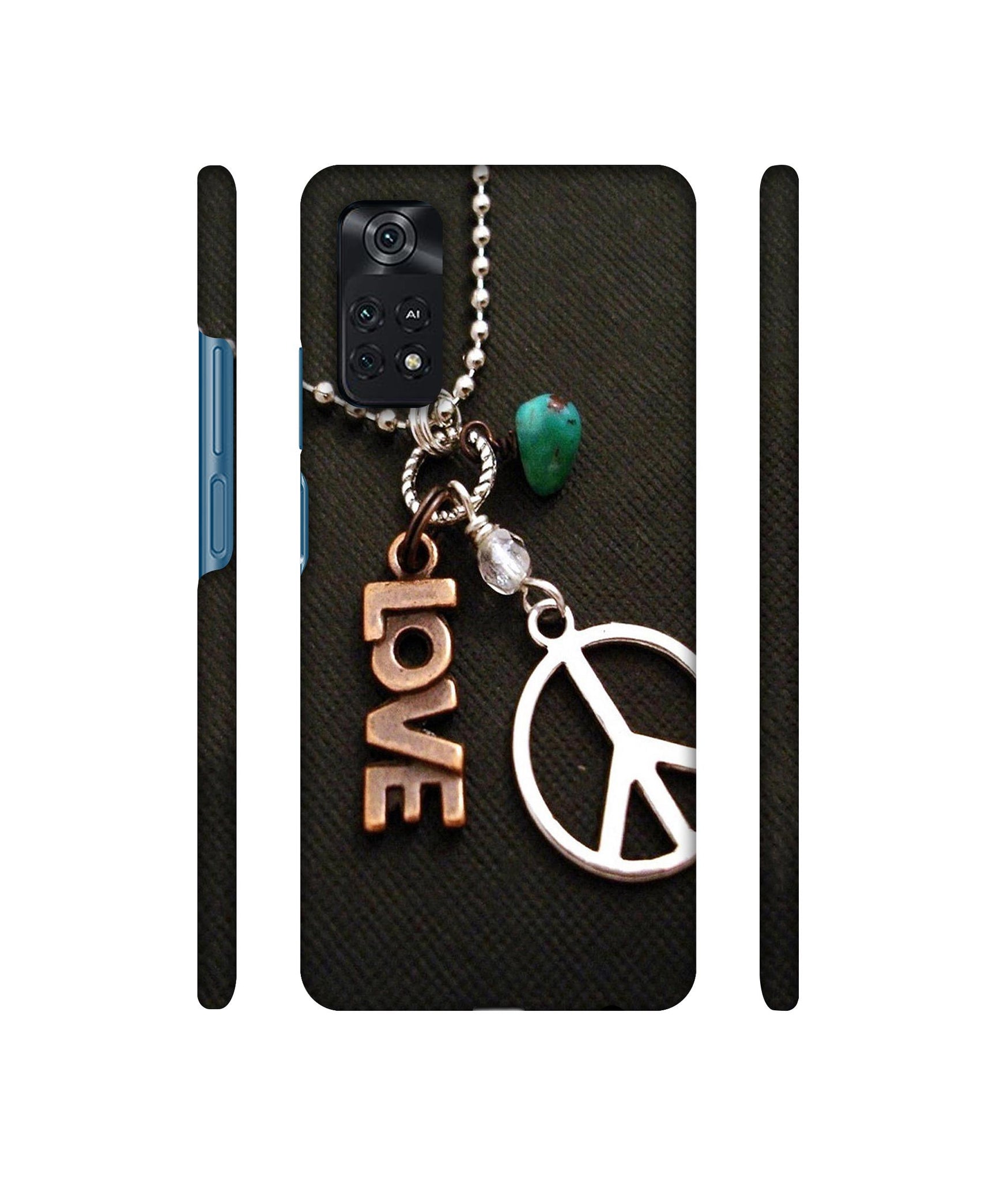 Love and Peace Designer Hard Back Cover for Mi Poco M4 Pro 4G