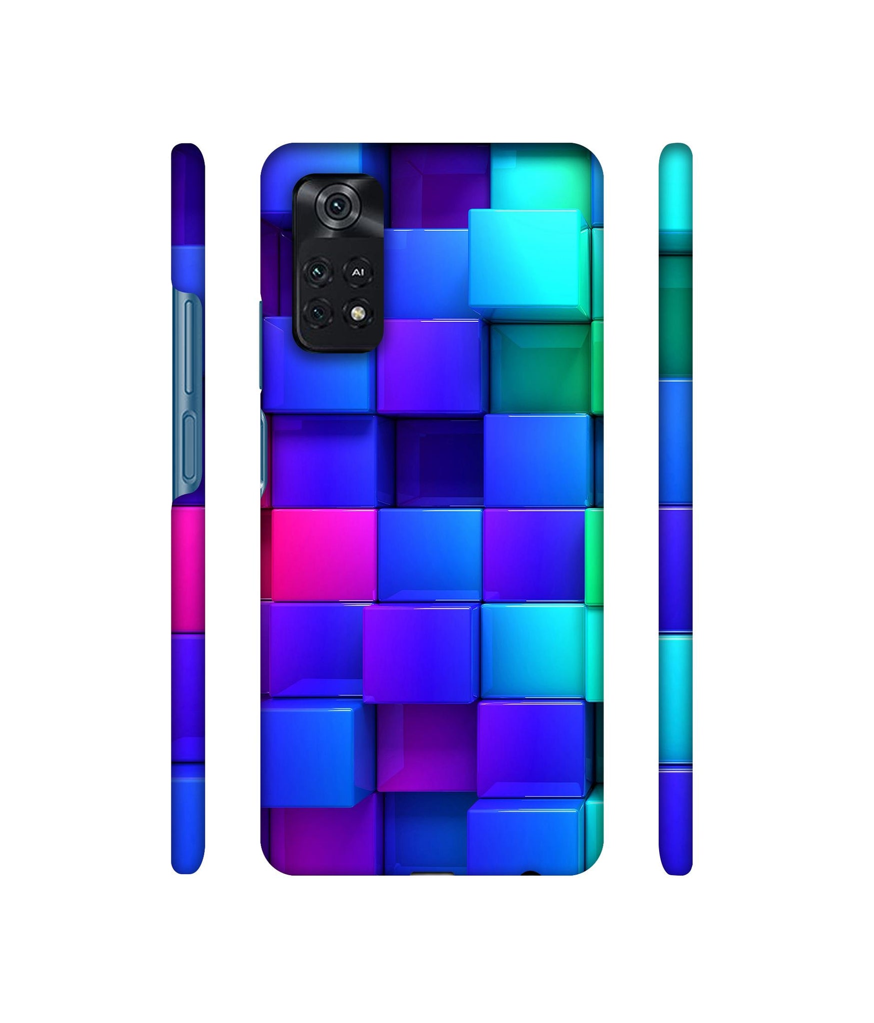 Blocks Rainbow 3D Graphics Designer Hard Back Cover for Mi Poco M4 Pro 4G