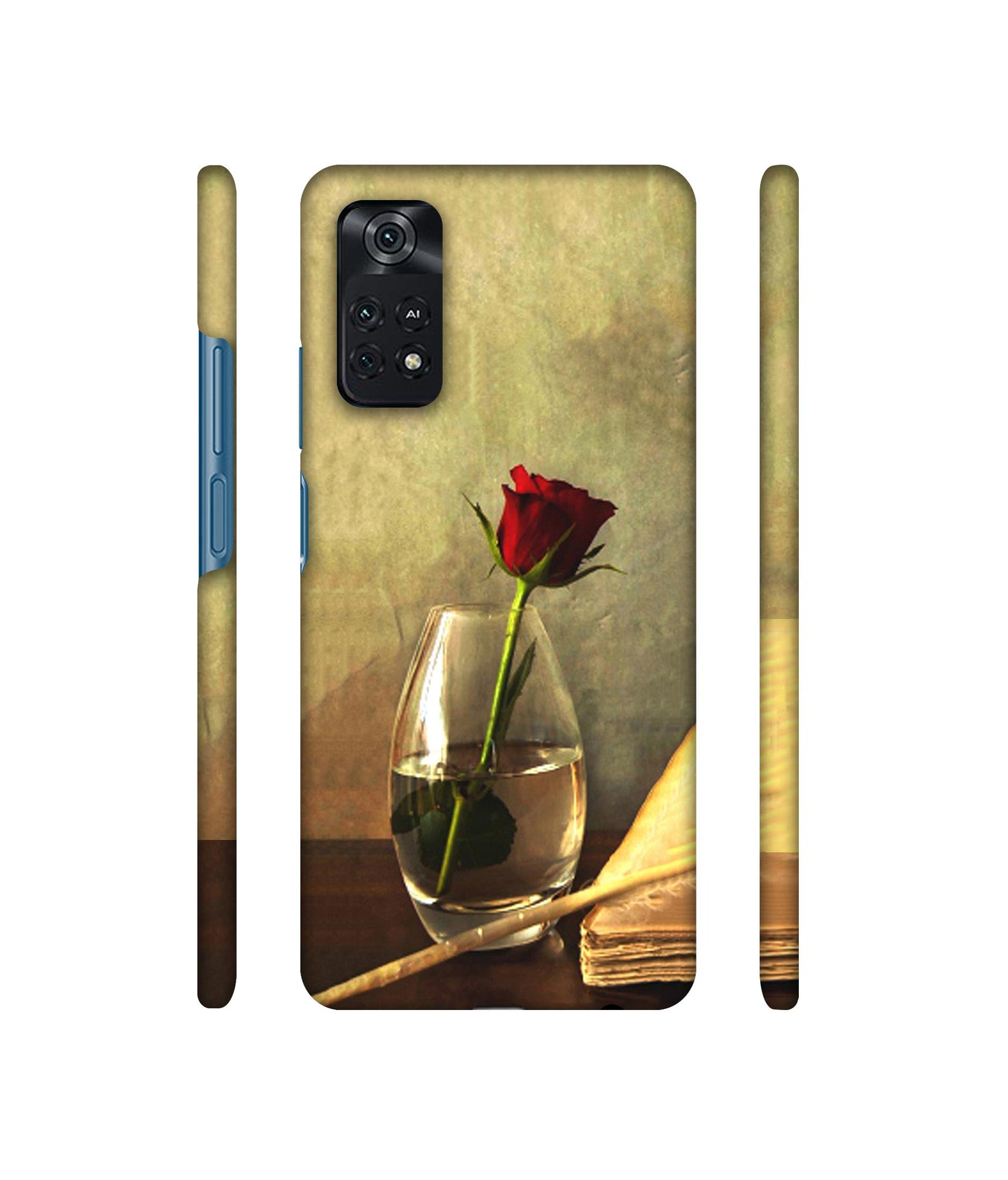 Red Rose in Glass Designer Hard Back Cover for Mi Poco M4 Pro 4G