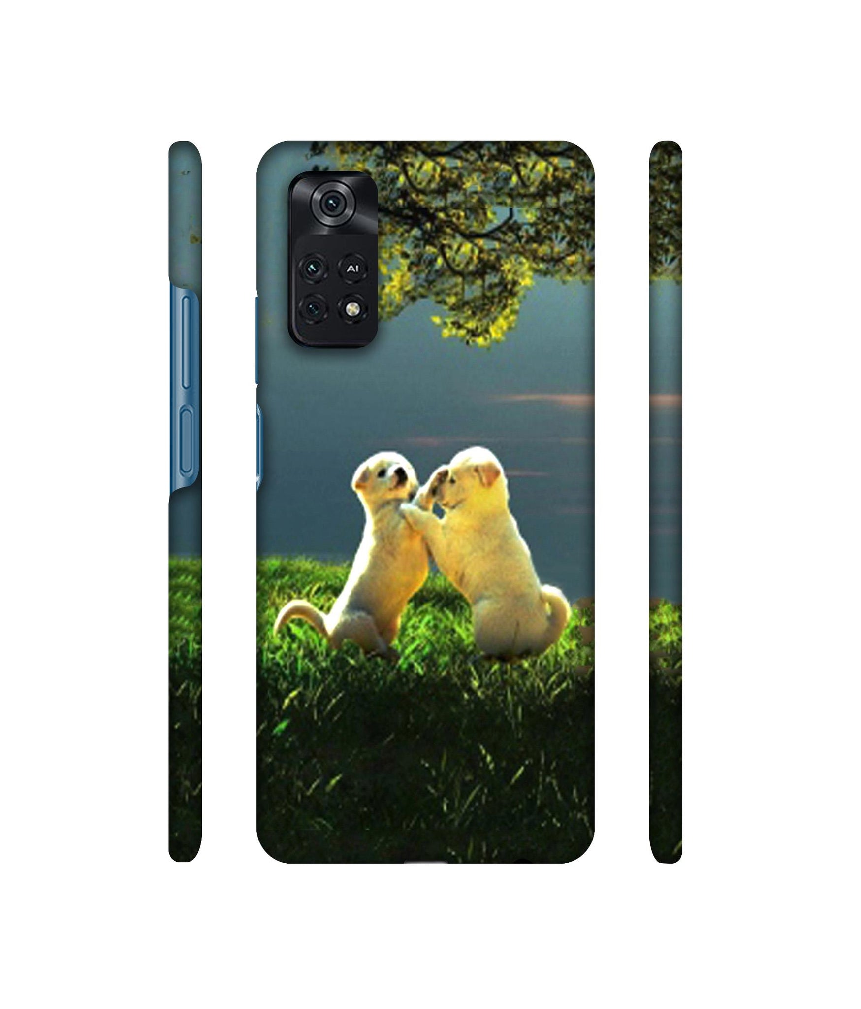 Puppy Couple Play Kids Nature Designer Hard Back Cover for Mi Poco M4 Pro 4G
