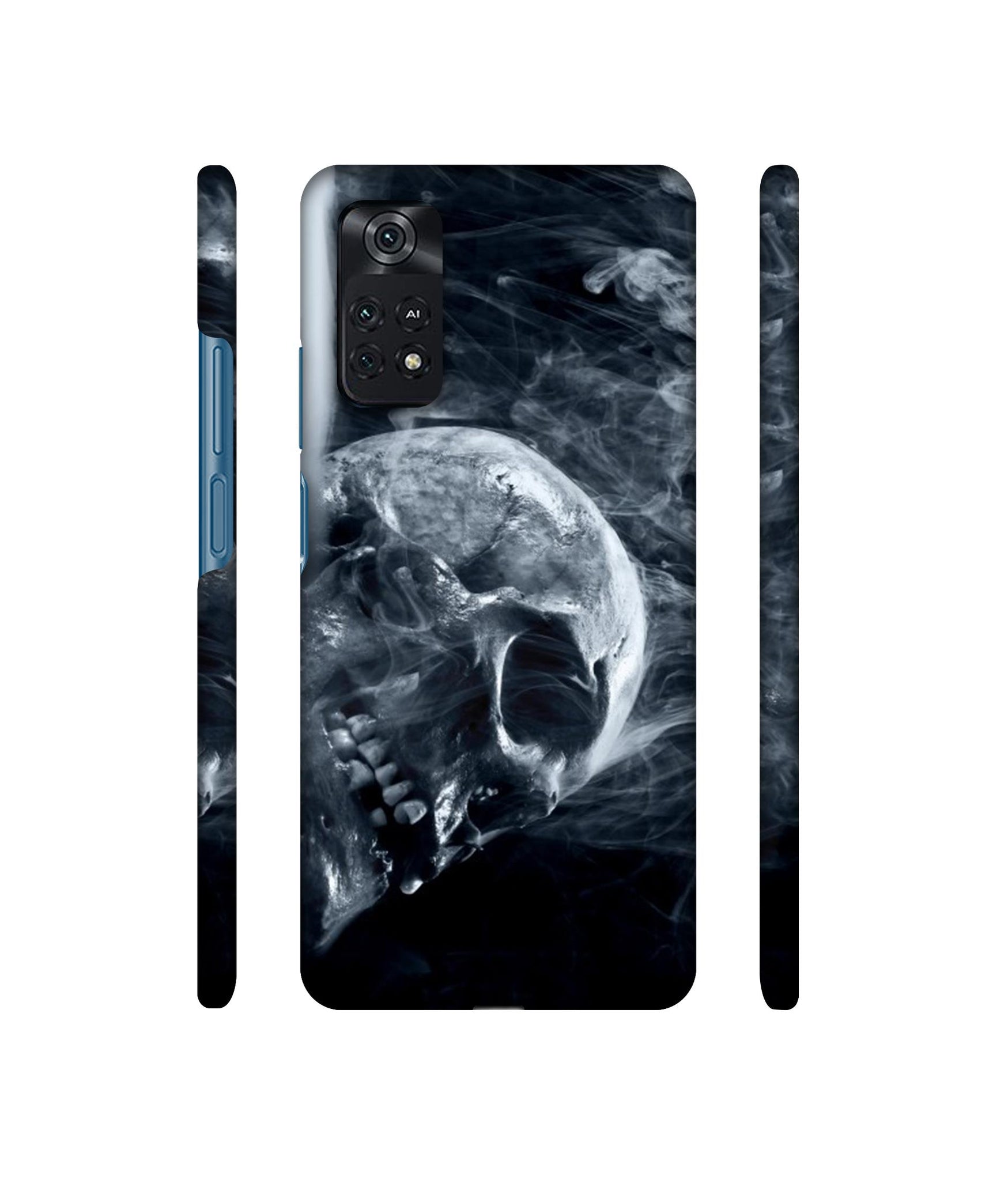 Skull Smoke Blue Scary Death Designer Hard Back Cover for Mi Poco M4 Pro 4G