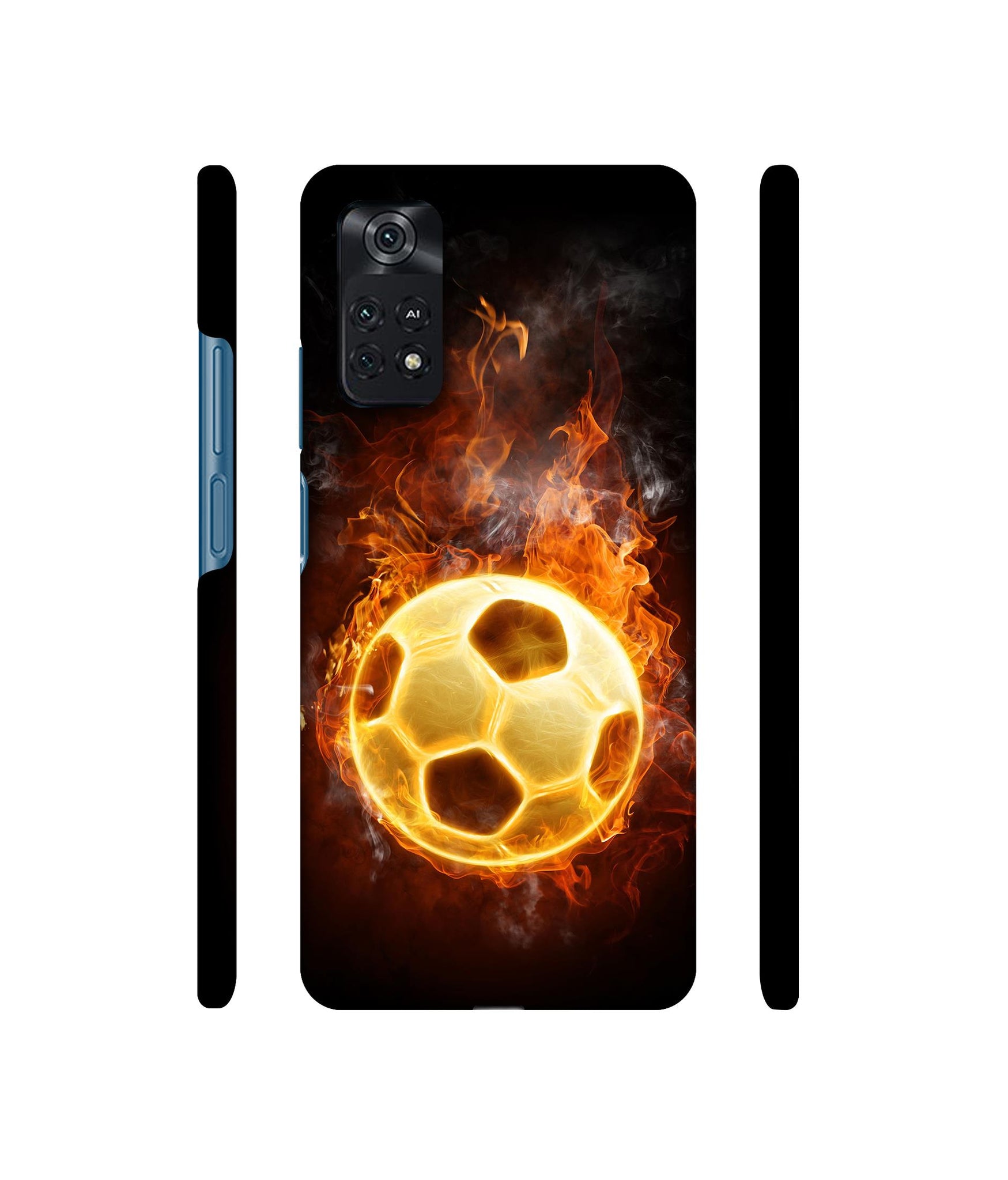 Football & Fire Designer Hard Back Cover for Mi Poco M4 Pro 4G
