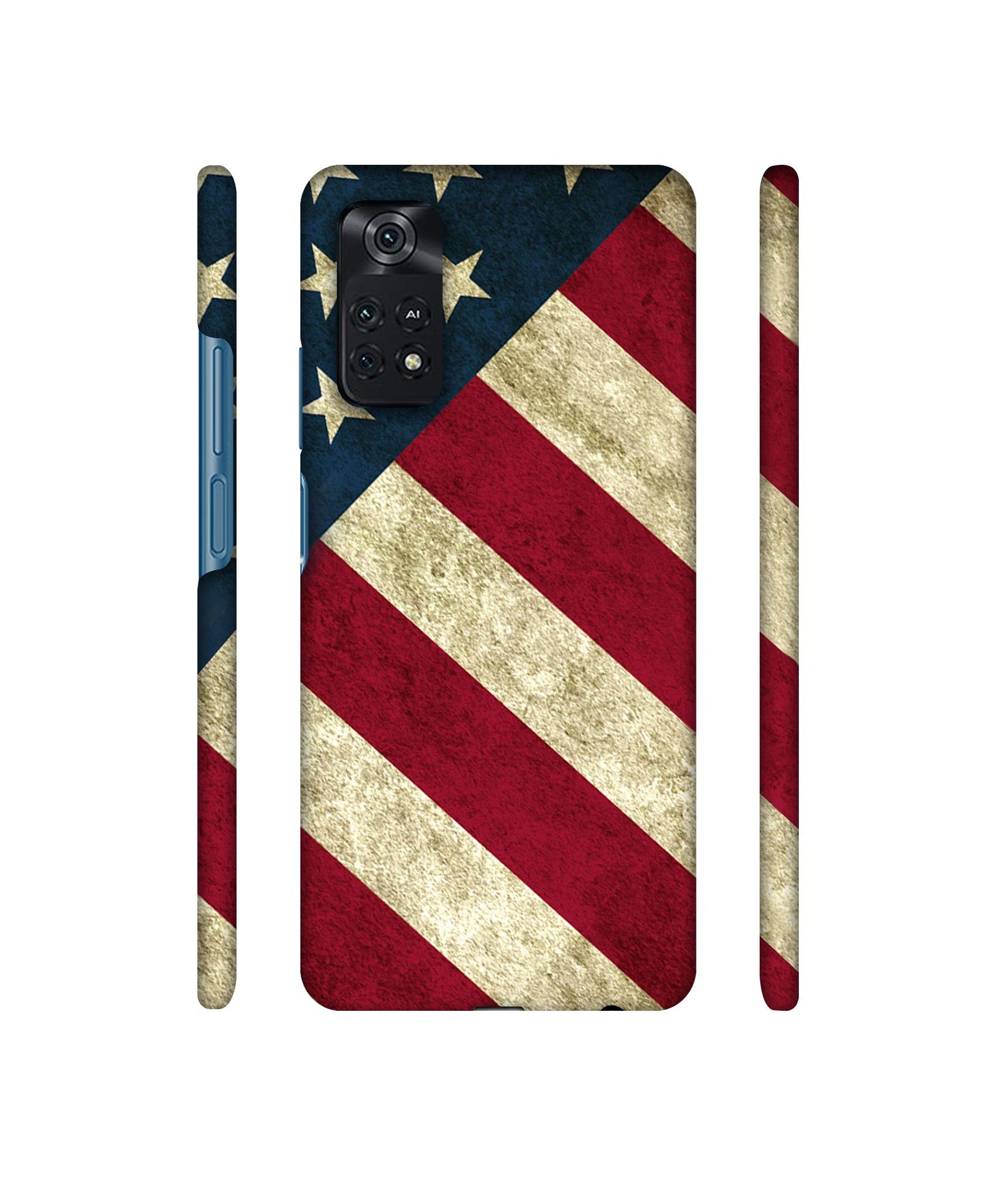 USA Flag Designer Hard Back Cover for Mi Poco M4 Pro 4G