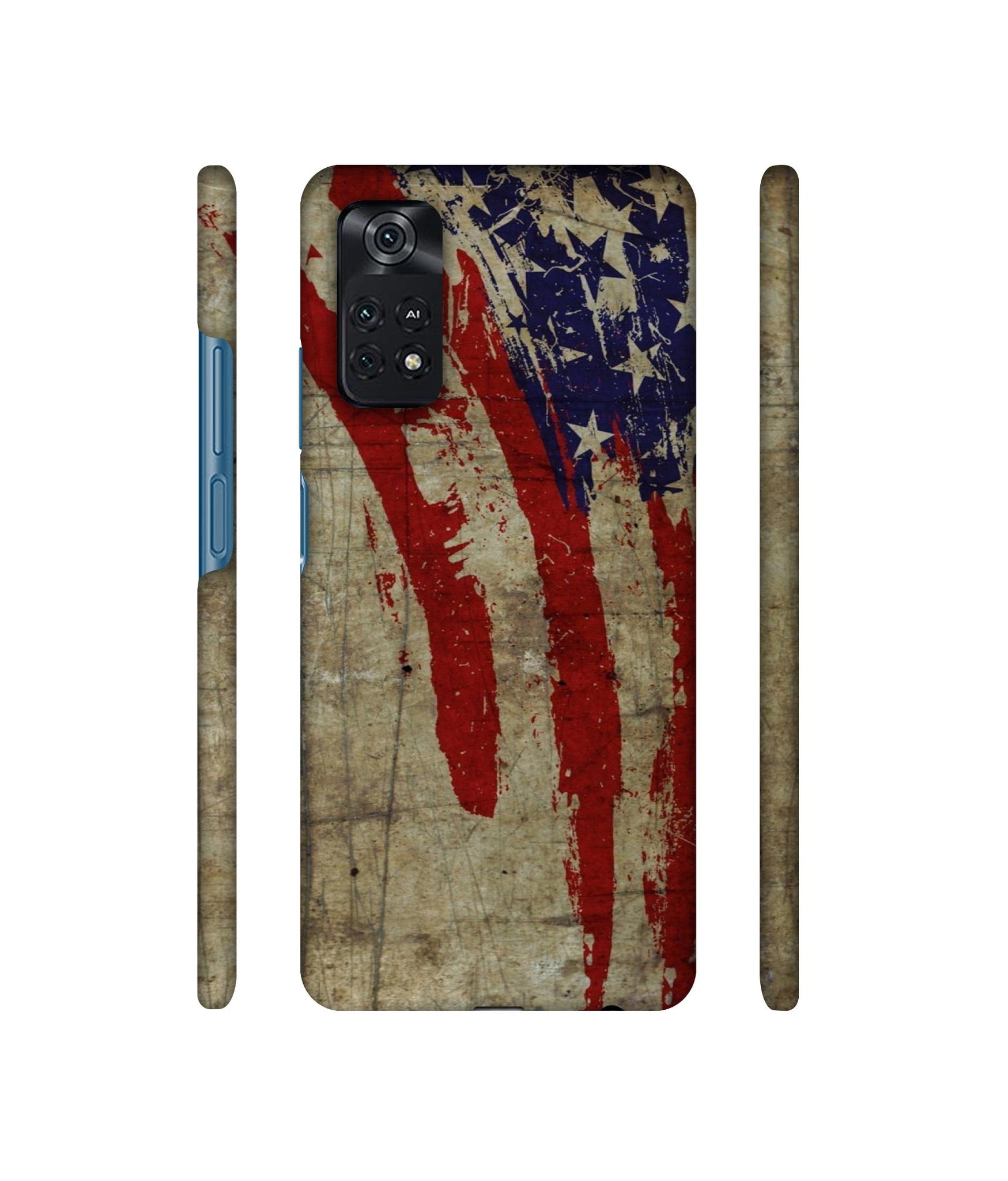 Vintage American Flag Designer Hard Back Cover for Mi Poco M4 Pro 4G