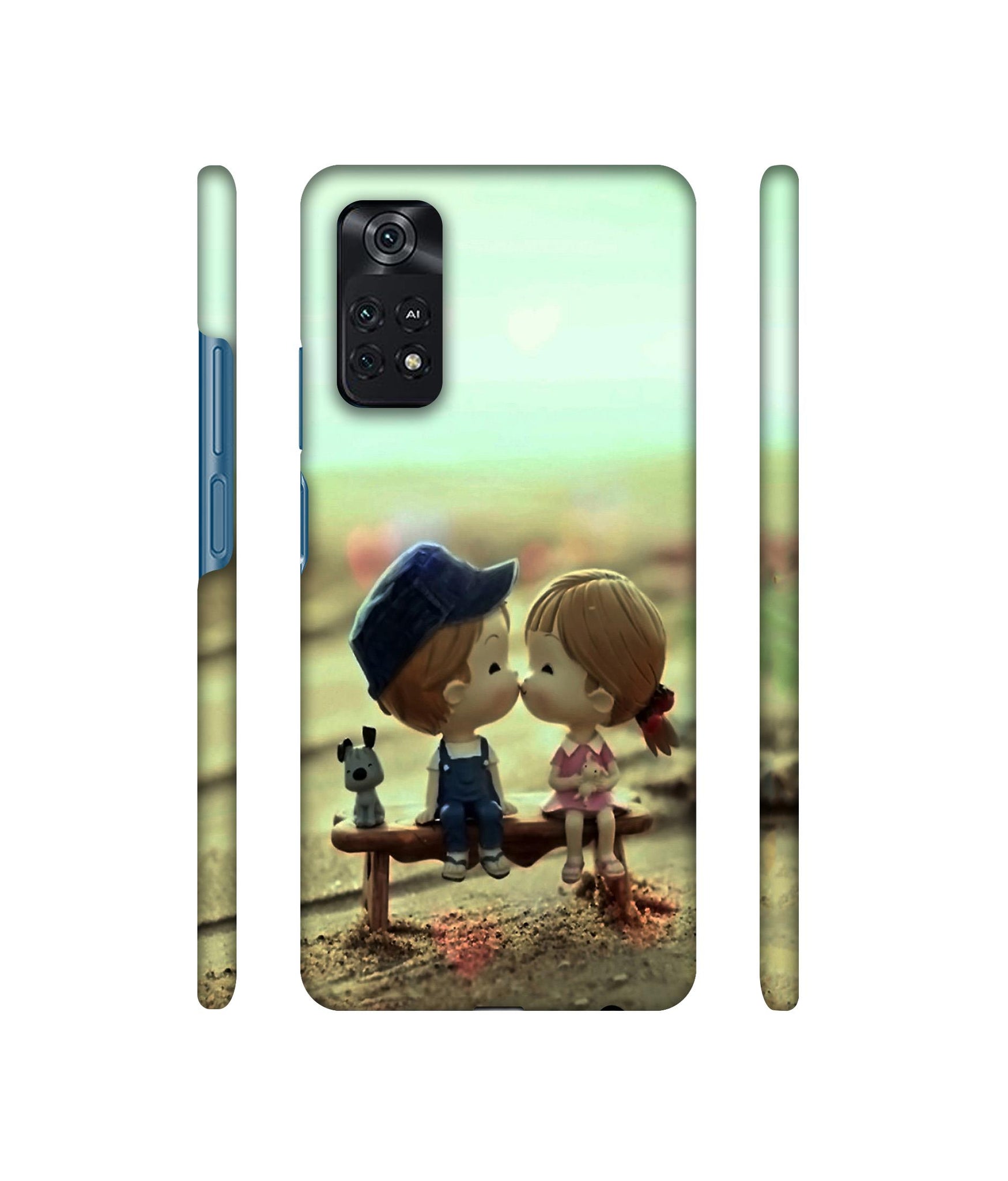 Love Couples Pattern Designer Hard Back Cover for Mi Poco M4 Pro 4G