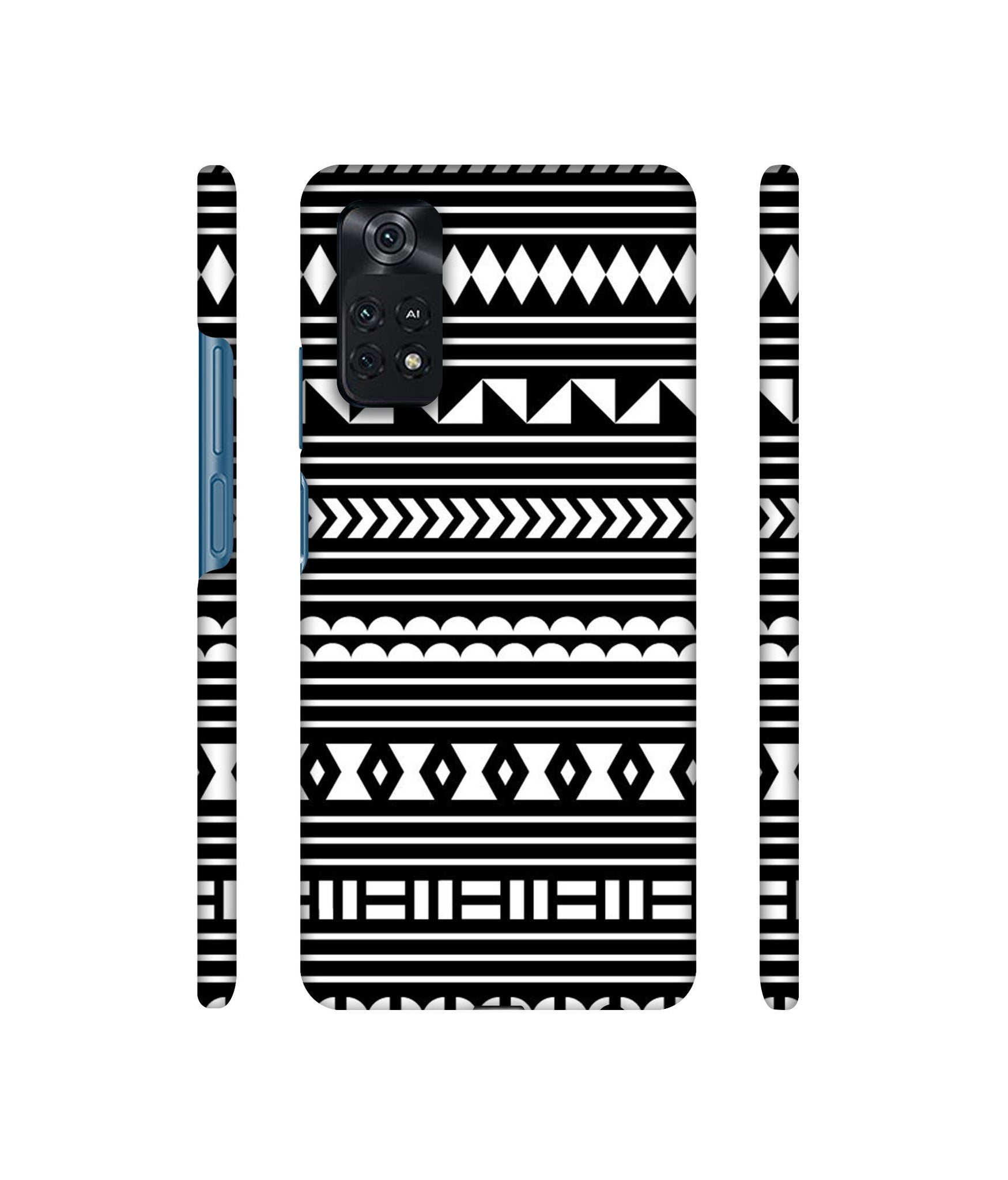 Black Pattern Designer Hard Back Cover for Mi Poco M4 Pro 4G