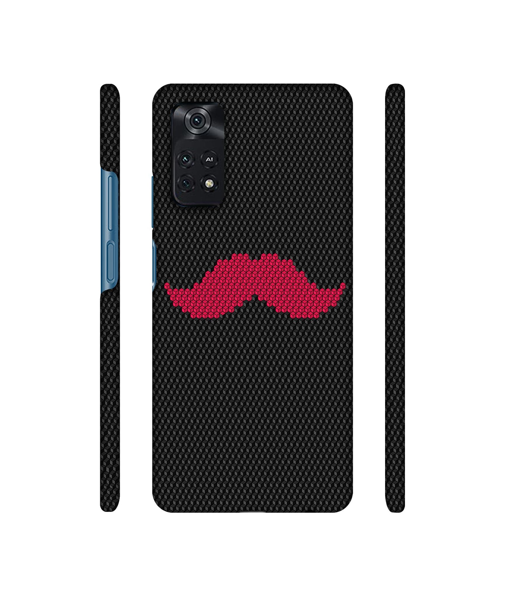 Pink Mustache Pattern Designer Hard Back Cover for Mi Poco M4 Pro 4G