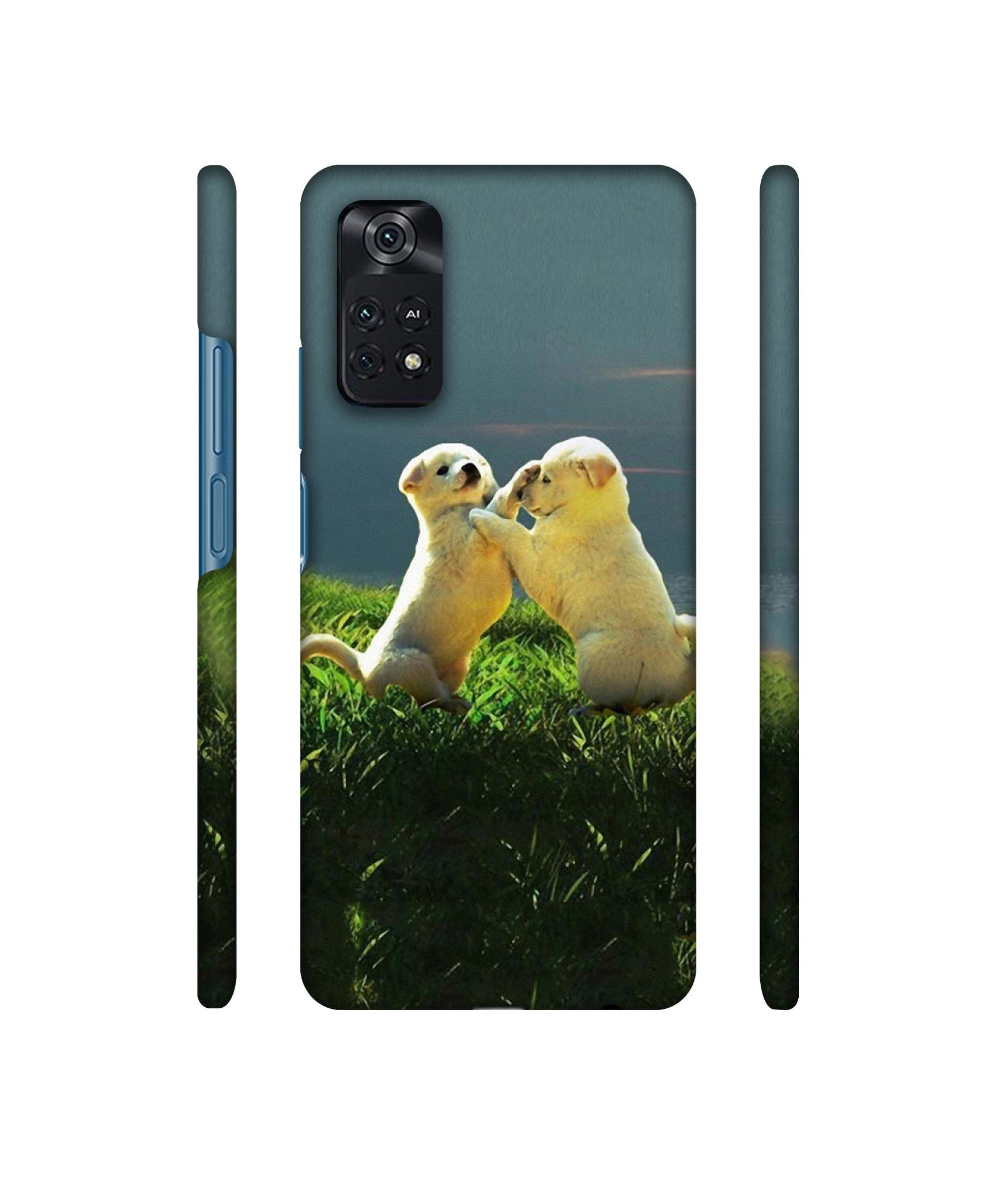 Puppy Couple Sunset Designer Hard Back Cover for Mi Poco M4 Pro 4G