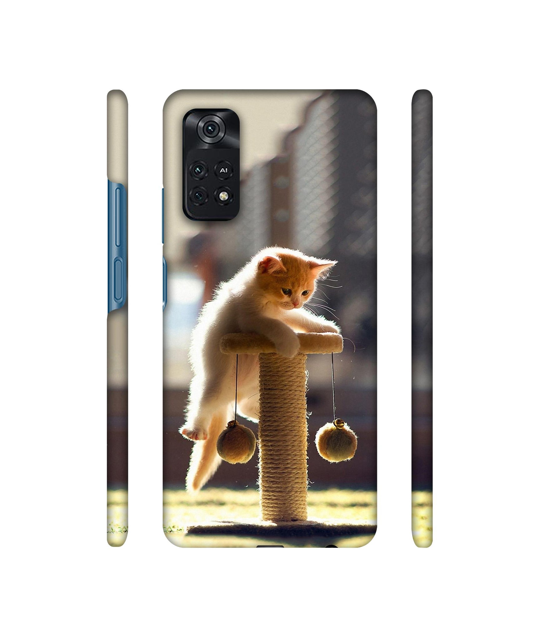 Cat Climbing Designer Hard Back Cover for Mi Poco M4 Pro 4G
