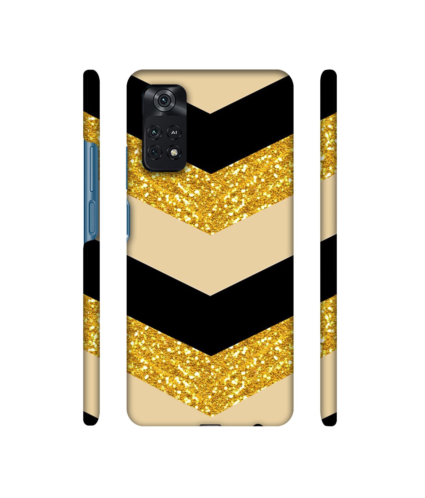 Black & Gold Designer Hard Back Cover for Mi Poco M4 Pro 4G