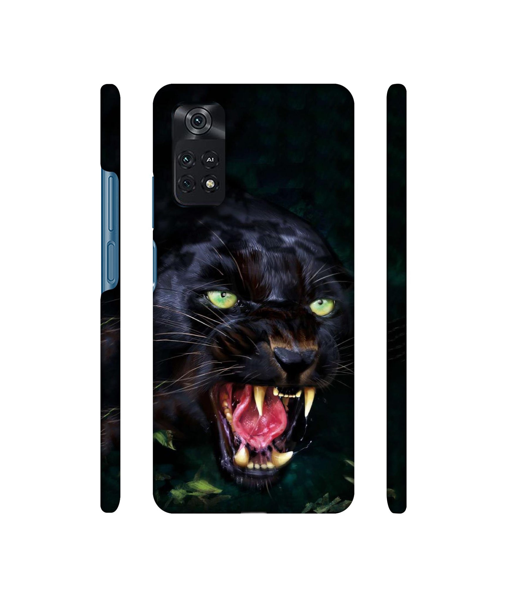 Angry Black Tiger Face Designer Hard Back Cover for Mi Poco M4 Pro 4G