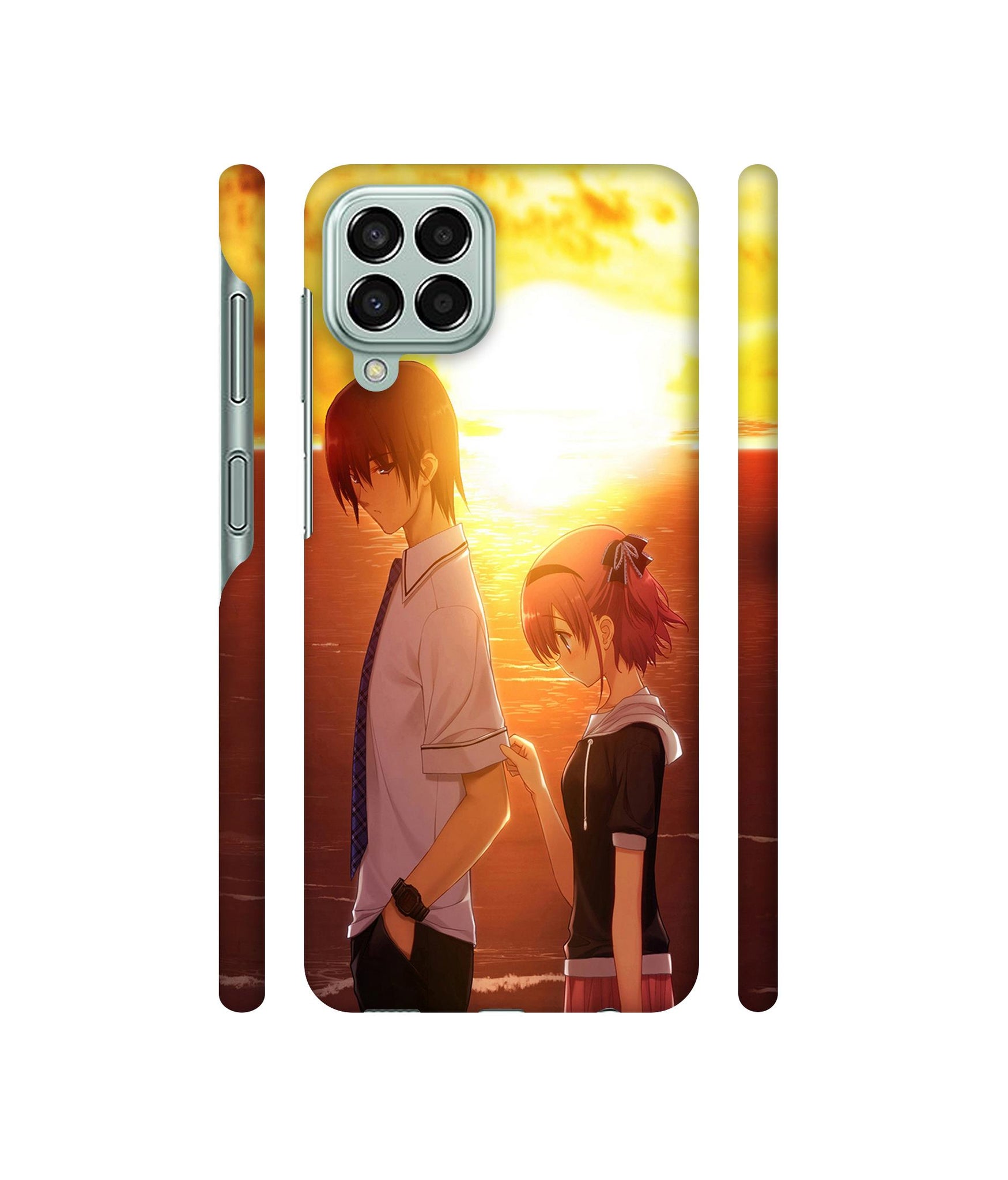 Girl Boy Sunset Sea Designer Hard Back Cover for Samsung Galaxy M33 5G