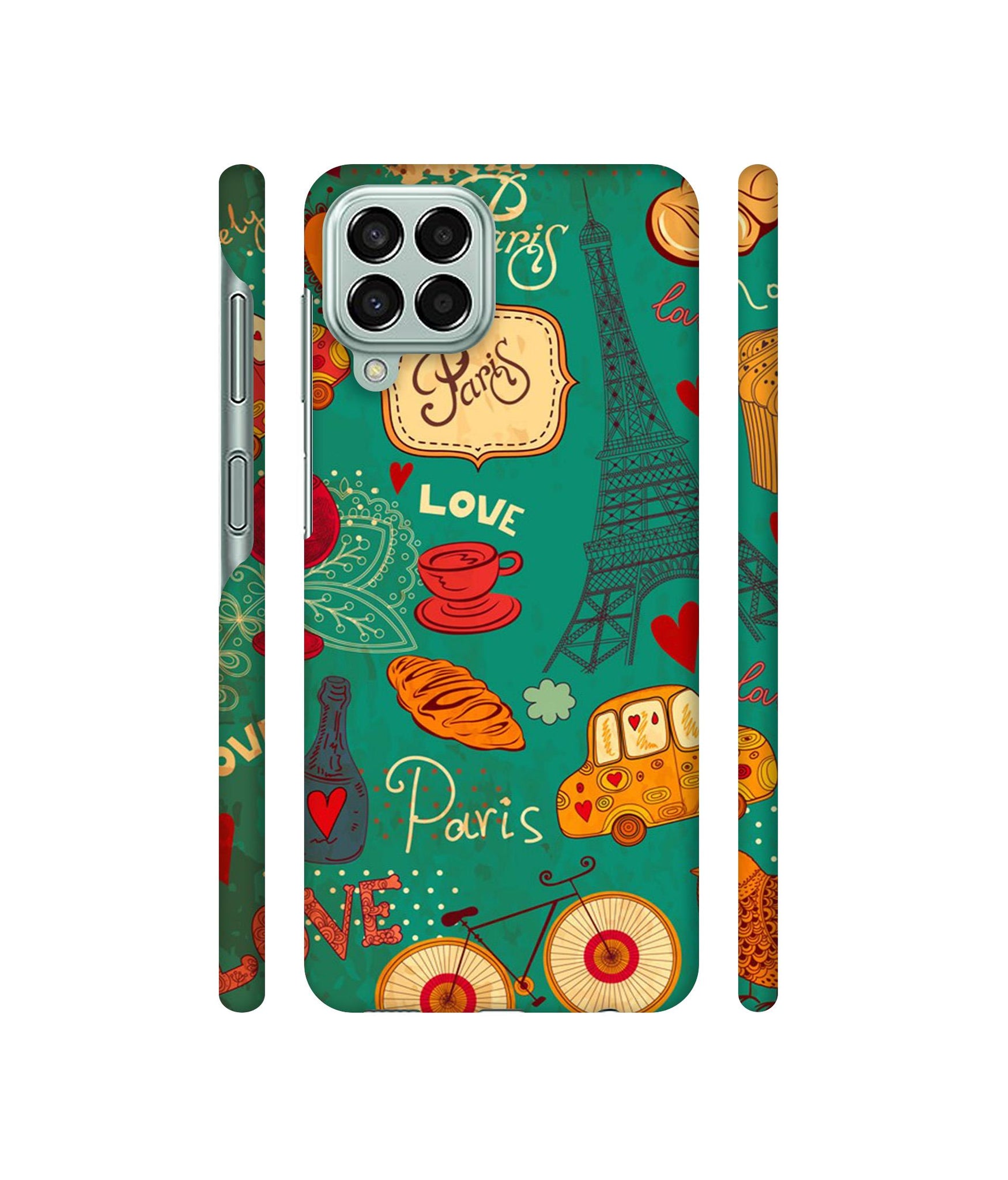 Paris Love Print Designer Hard Back Cover for Samsung Galaxy M33 5G