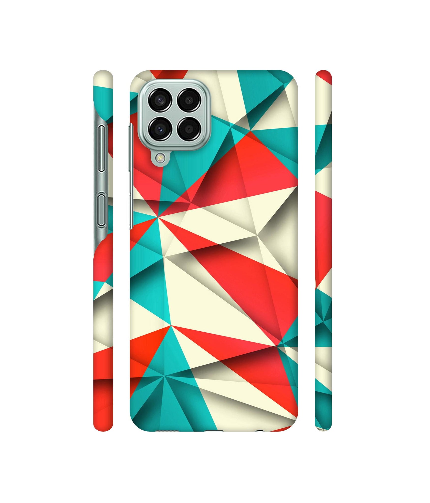 Red Blue White Pattern Designer Hard Back Cover for Samsung Galaxy M33 5G