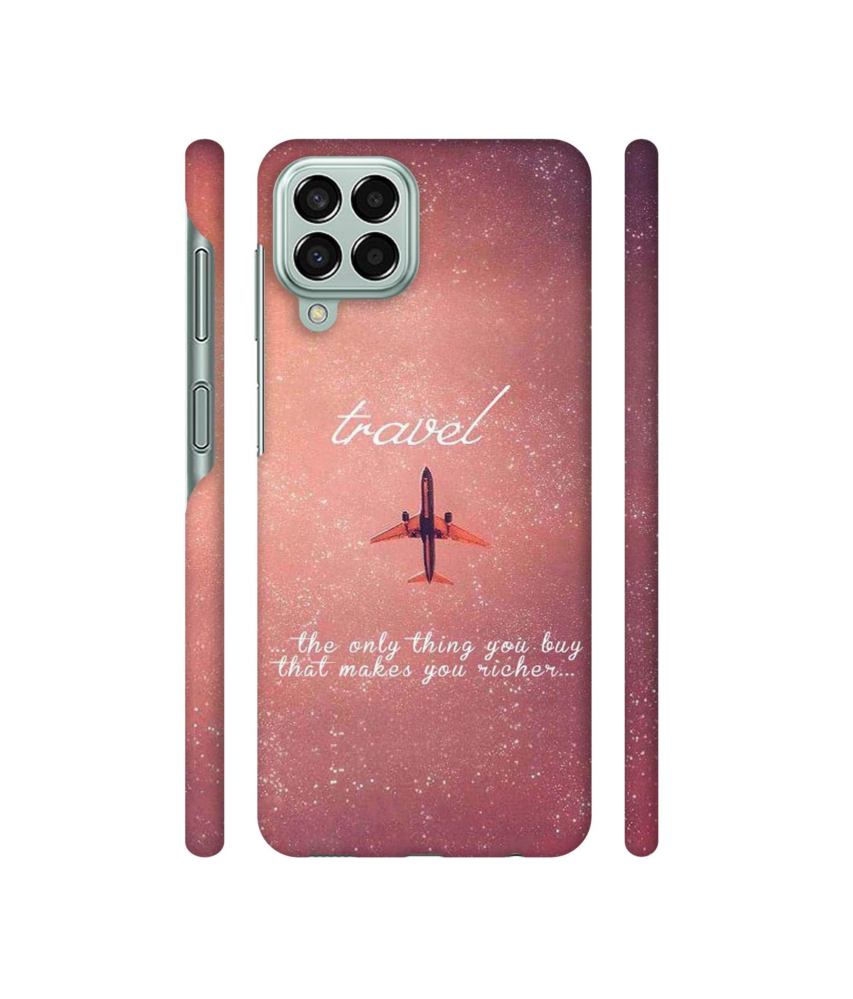 Travel with Plane Designer Hard Back Cover for Samsung Galaxy M33 5G