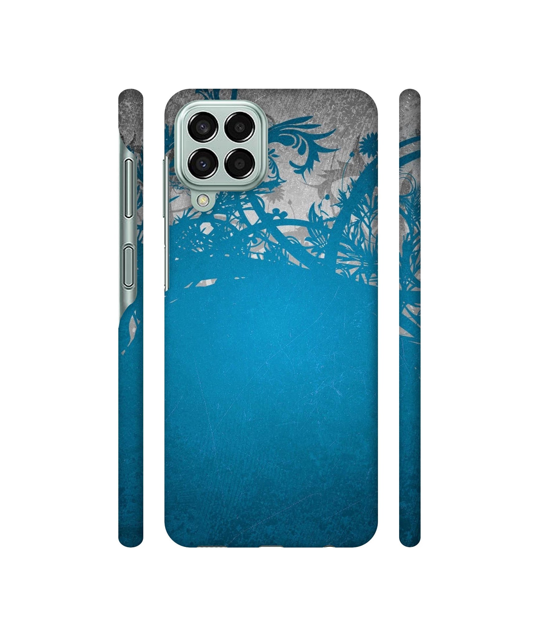 Blue Floral Pattern Designer Hard Back Cover for Samsung Galaxy M33 5G