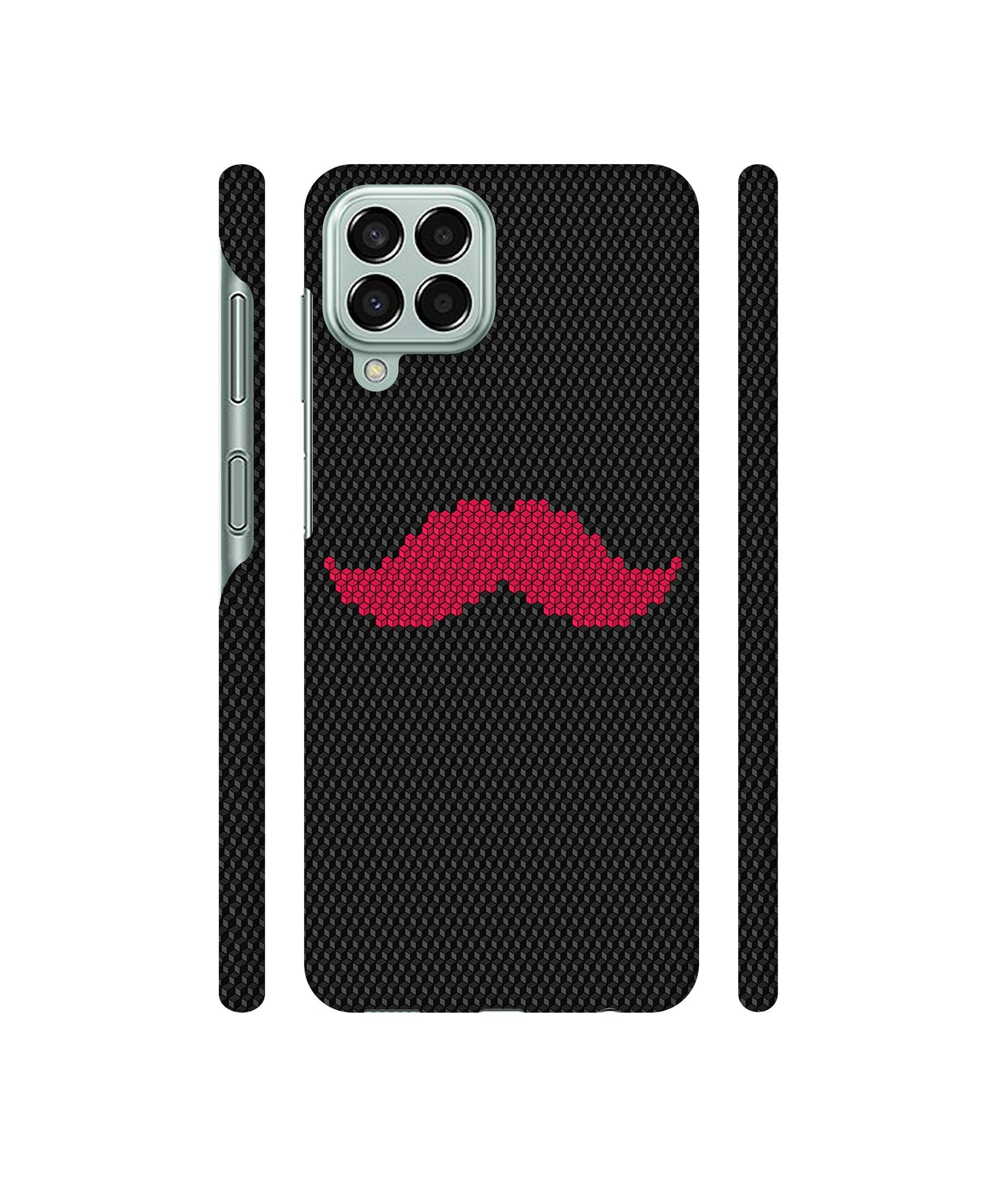 Pink Mustache Pattern Designer Hard Back Cover for Samsung Galaxy M33 5G